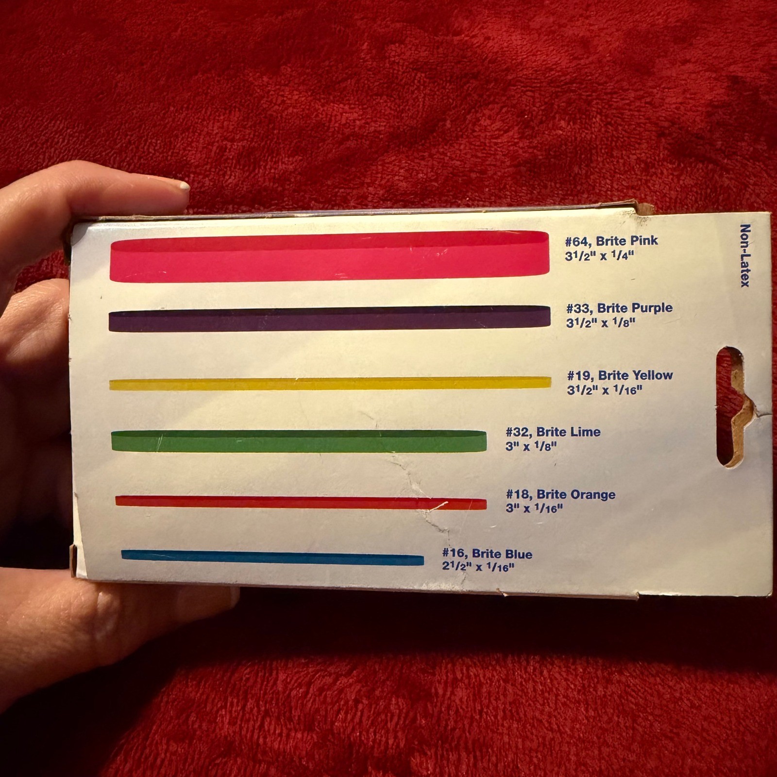 Alliance Rubber Company Brites Color Coded Rubber Bands Non-Latex 1.5oz Box