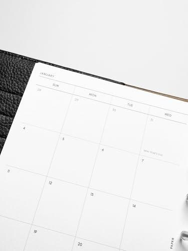 A5 Monthly Planner Inserts 2026 | 6-Hole Punched Agenda Refills | Minimalist Des