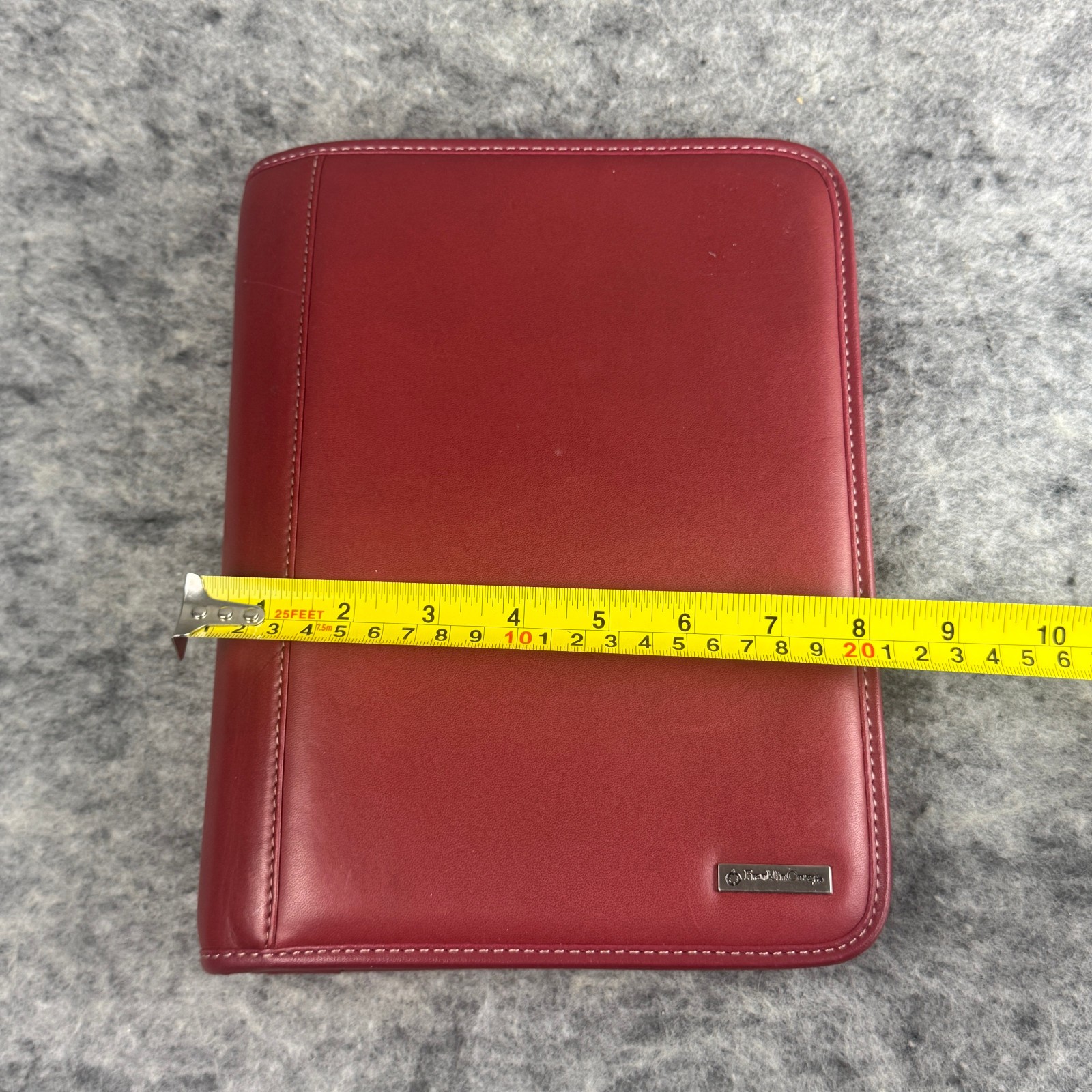 FranklinCovey 7 Ring Zip Planner Organizer Binder Burgundy Red