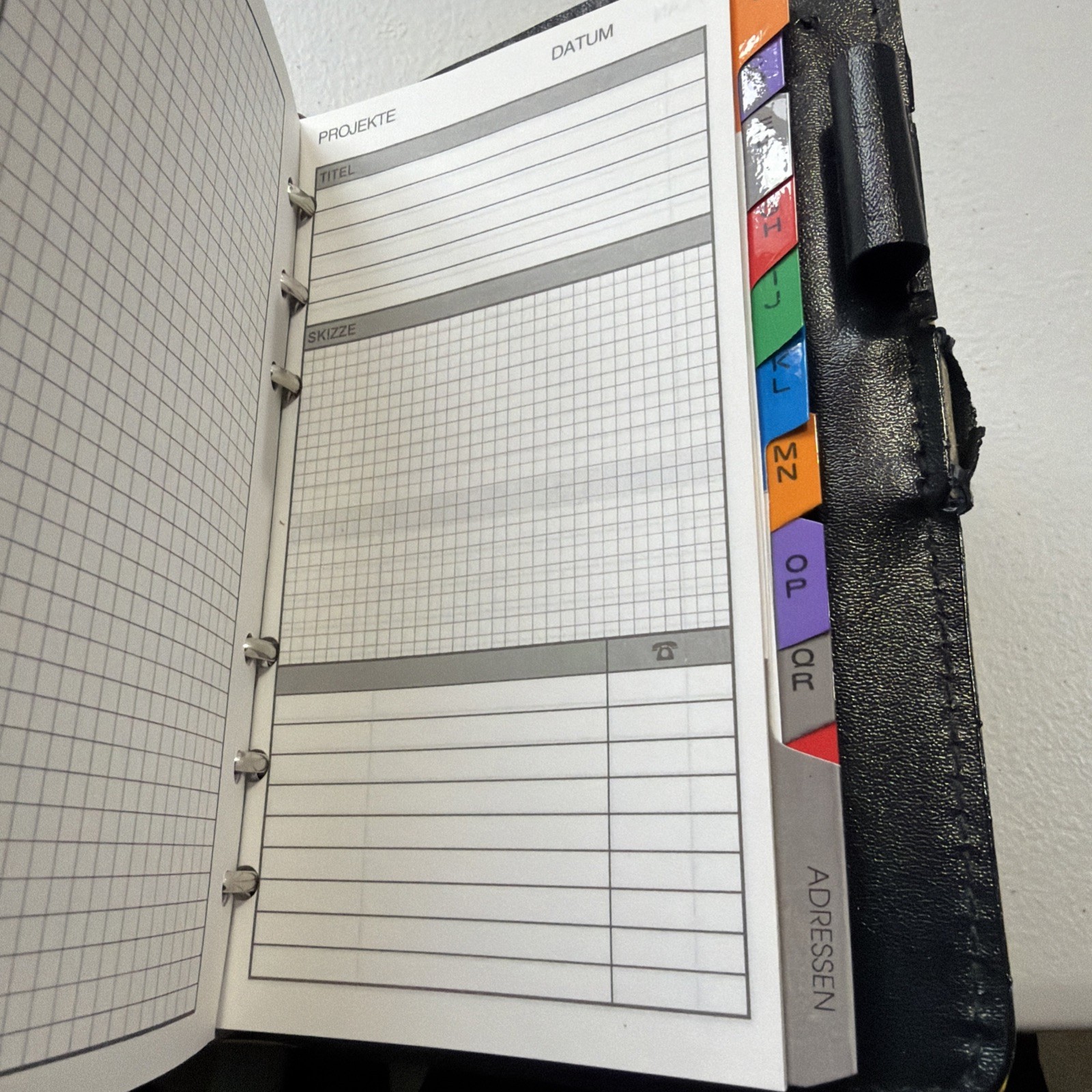German Day Timer Planner Multi Color Organizer Binder With Id Slot & Pen Holder