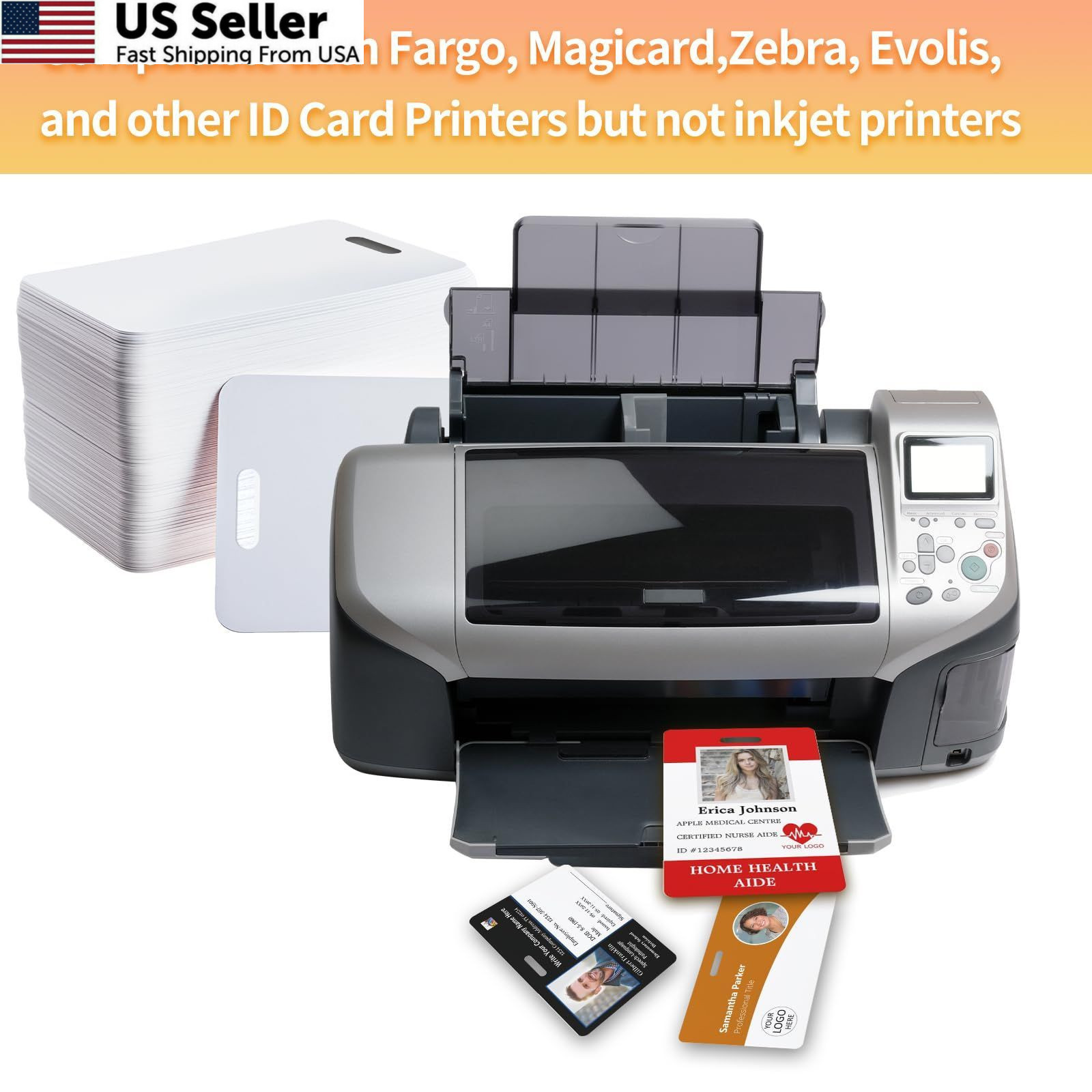 20 Pack Premium Blank PVC Cards with Slot Punch 20 Pack, Vertical