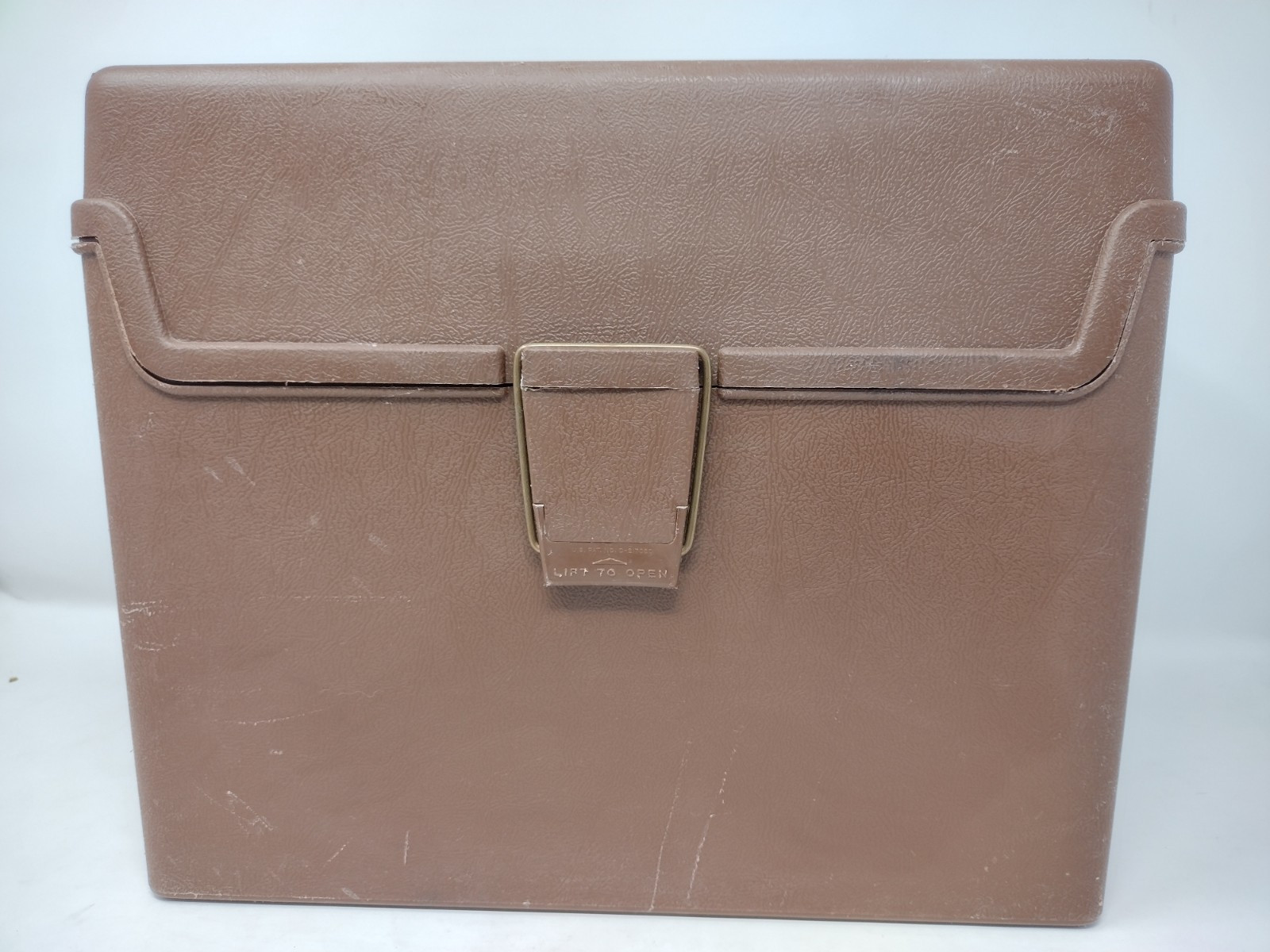 Vintage 1970’s Sterling Letter File Storage Box Handle Large Brown 294 Retro