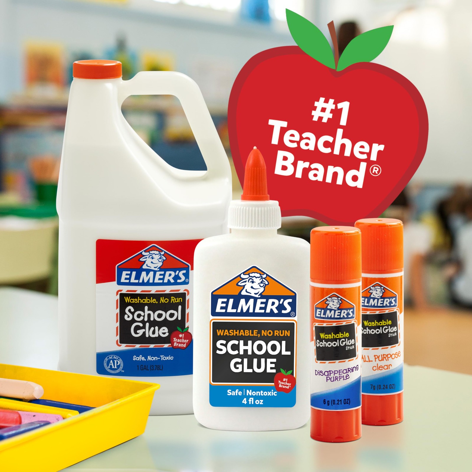 Elmer’s Disappearing Purple School Glue Sticks, 3 Count (Pack of 1),