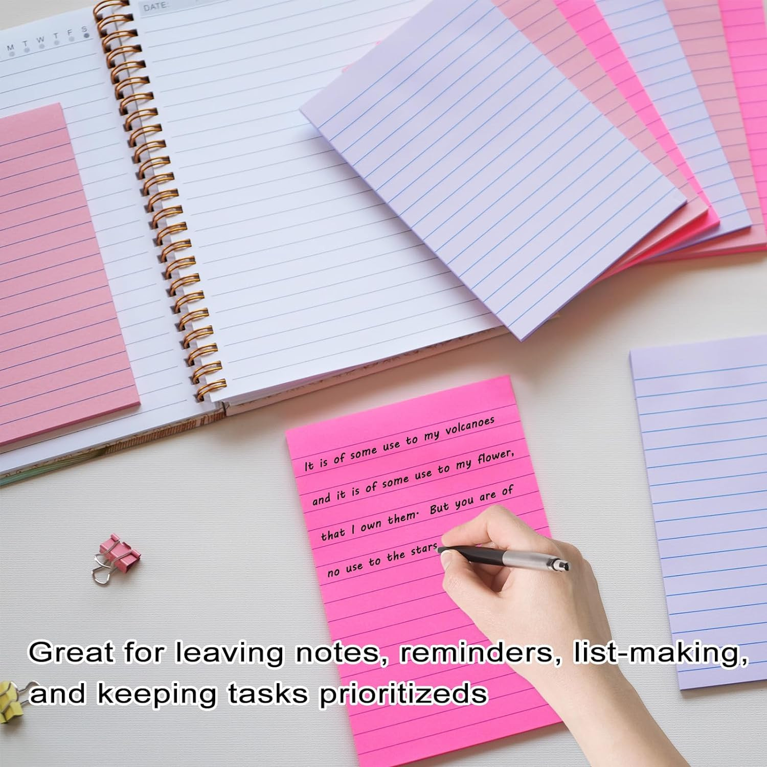 9 Pack Lined Sticky Notes 4X6 in Post Sticky Notes with Lines, Large Ruled Po…