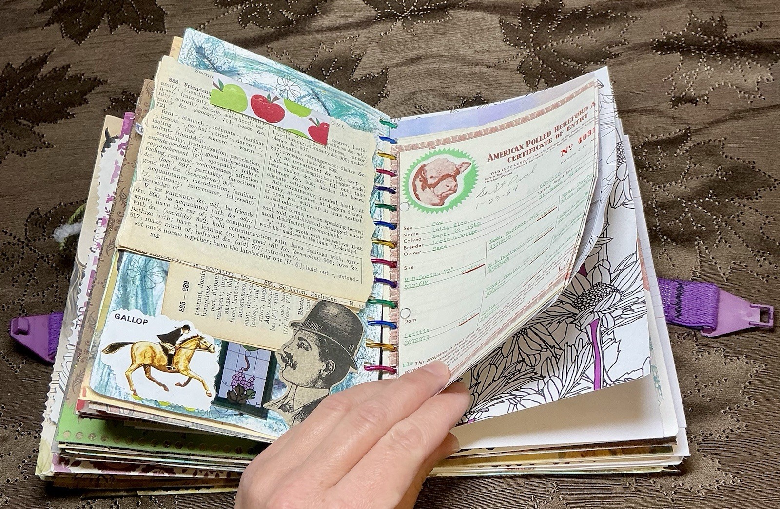 Junk Journal Handmade Chunky Horse Theme Vintage & New Packed W/ Extras