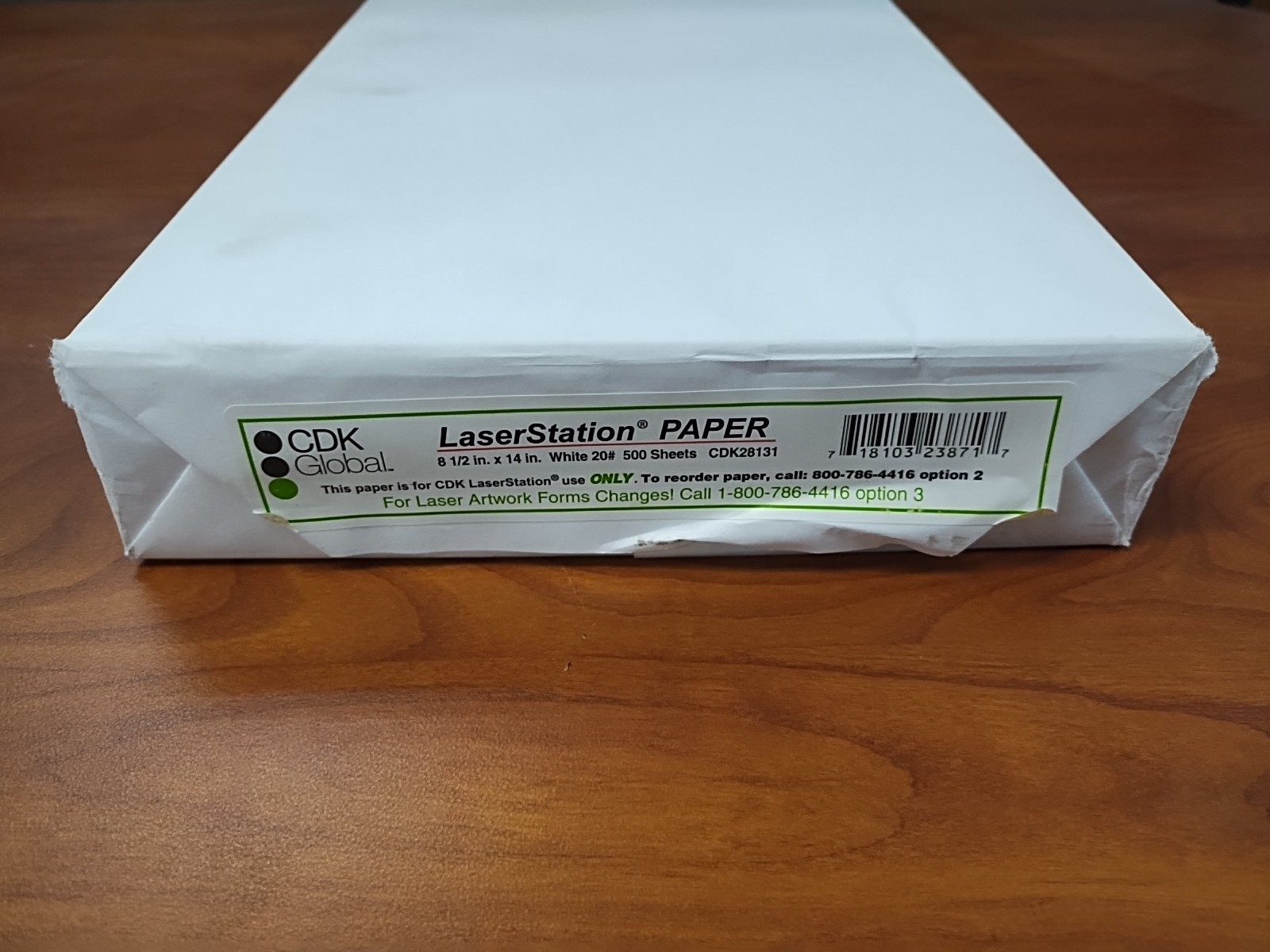 Copy Paper ~ 8.5 In X 14 In ~ CDK Global ~ LaserStation Paper~ 500 Sheets