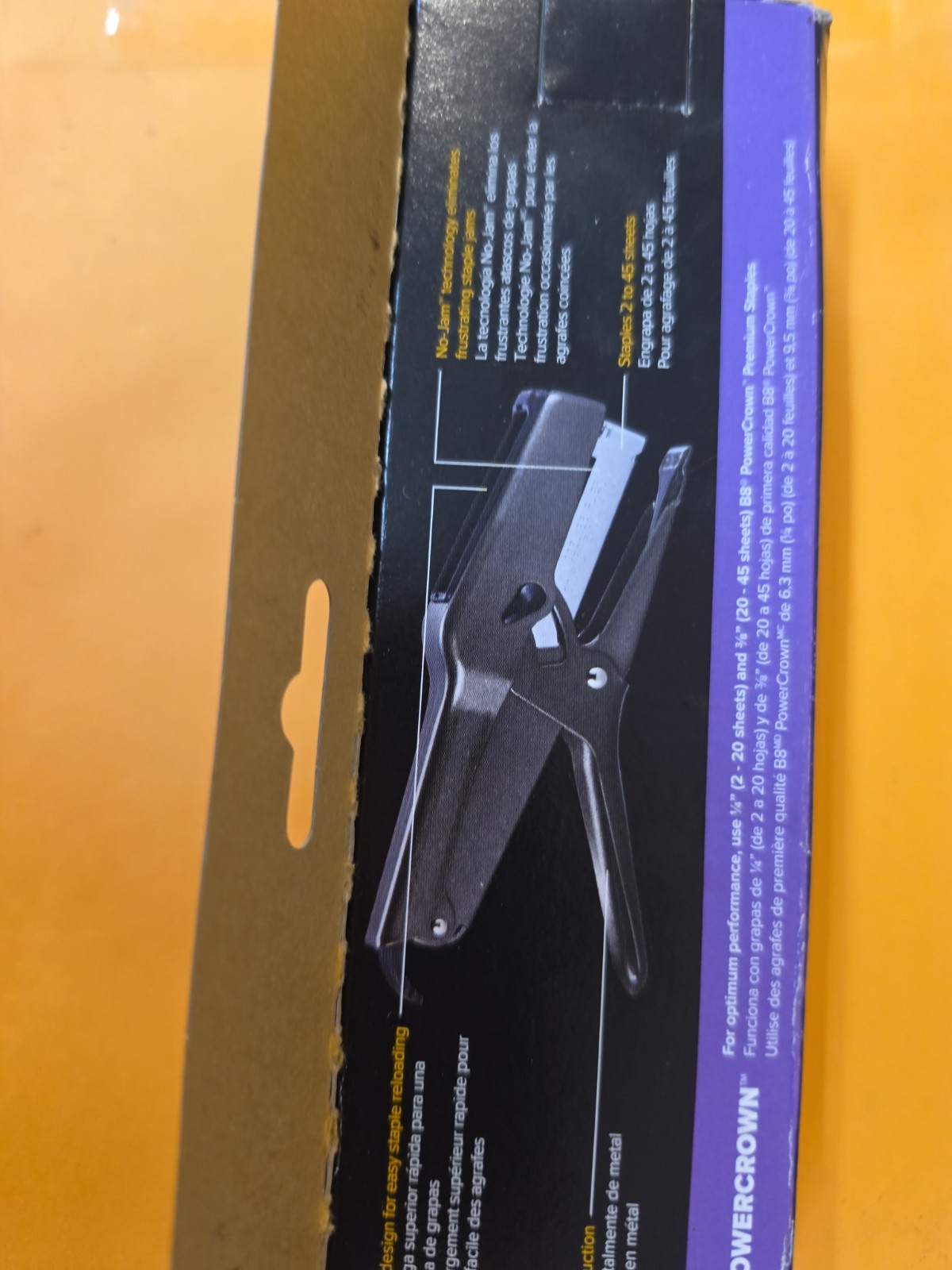 Bostitch B8 Heavy Duty 45 Sheet Plier Stapler Full-Strip Black (02245)