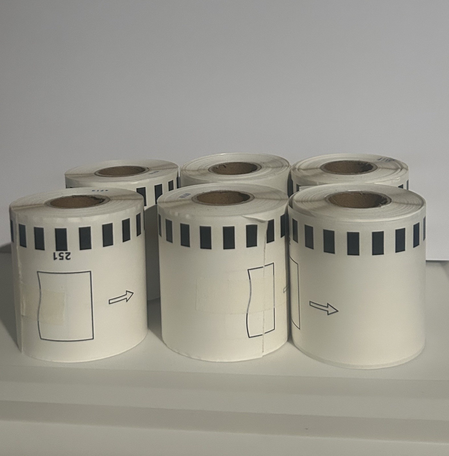 Non-OEM BROTHER DK2251 Red/Black Labels 2-4/9″x 50 feet 6 Rolls+Pre Loaded Cart