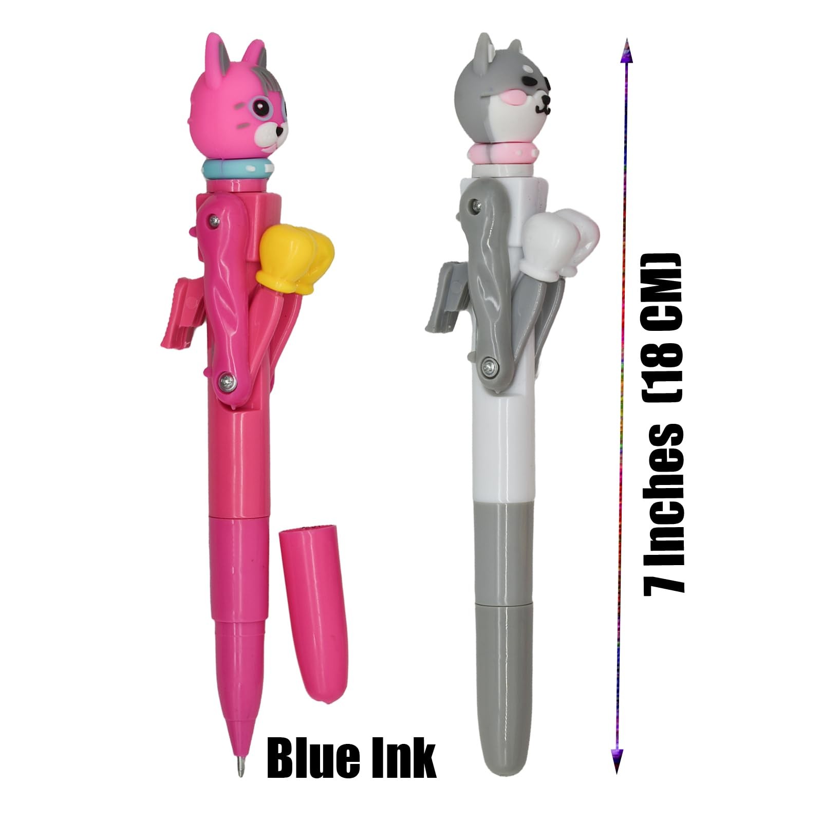 Lopenle 4 PCS Fun Boxing Cat Pens Cool Catty 1 Count (Pack of 4), Multicolor