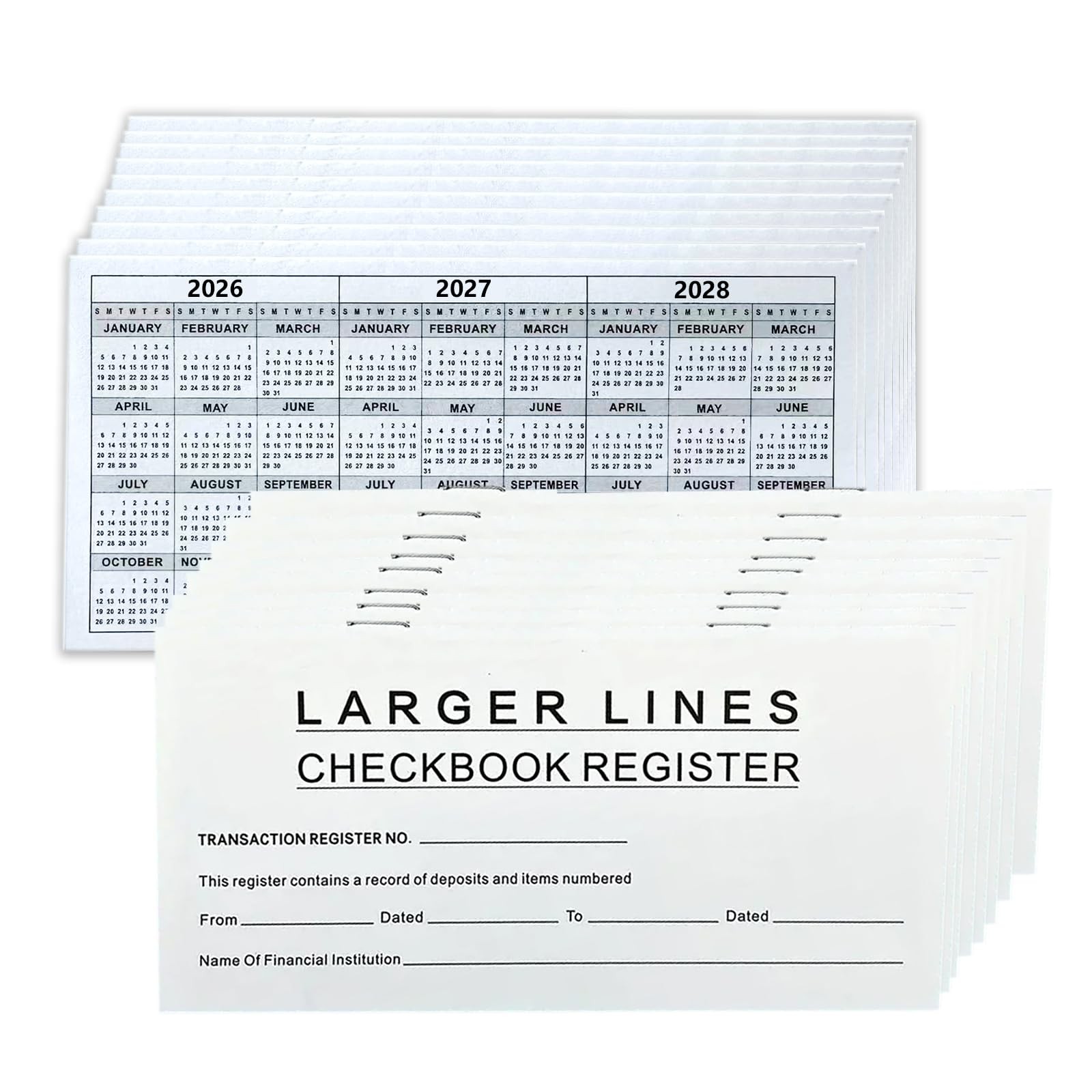 12 Pack Checkbook Register, Check Registers for Personal Checkbook, 6″ × 3″
