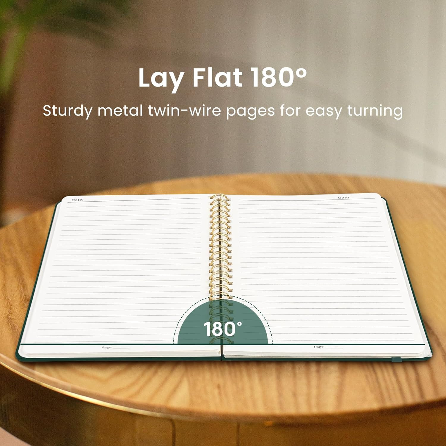 Lined Spiral Journal Notebook for Women & Men, 140 Pages, College Ruled Hardcove