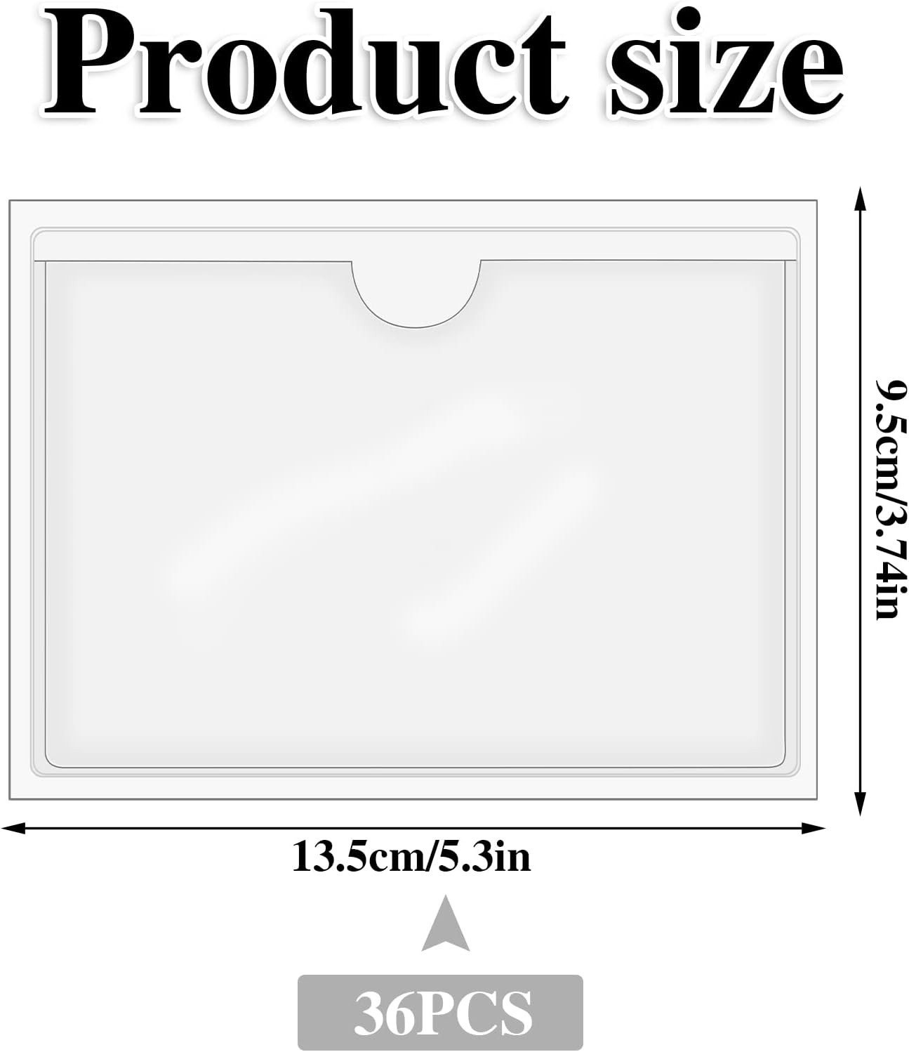 36 Pack 3″ X 5″ Index Card Holder Adhesive Plastic Label Holders Clear Tote Bag