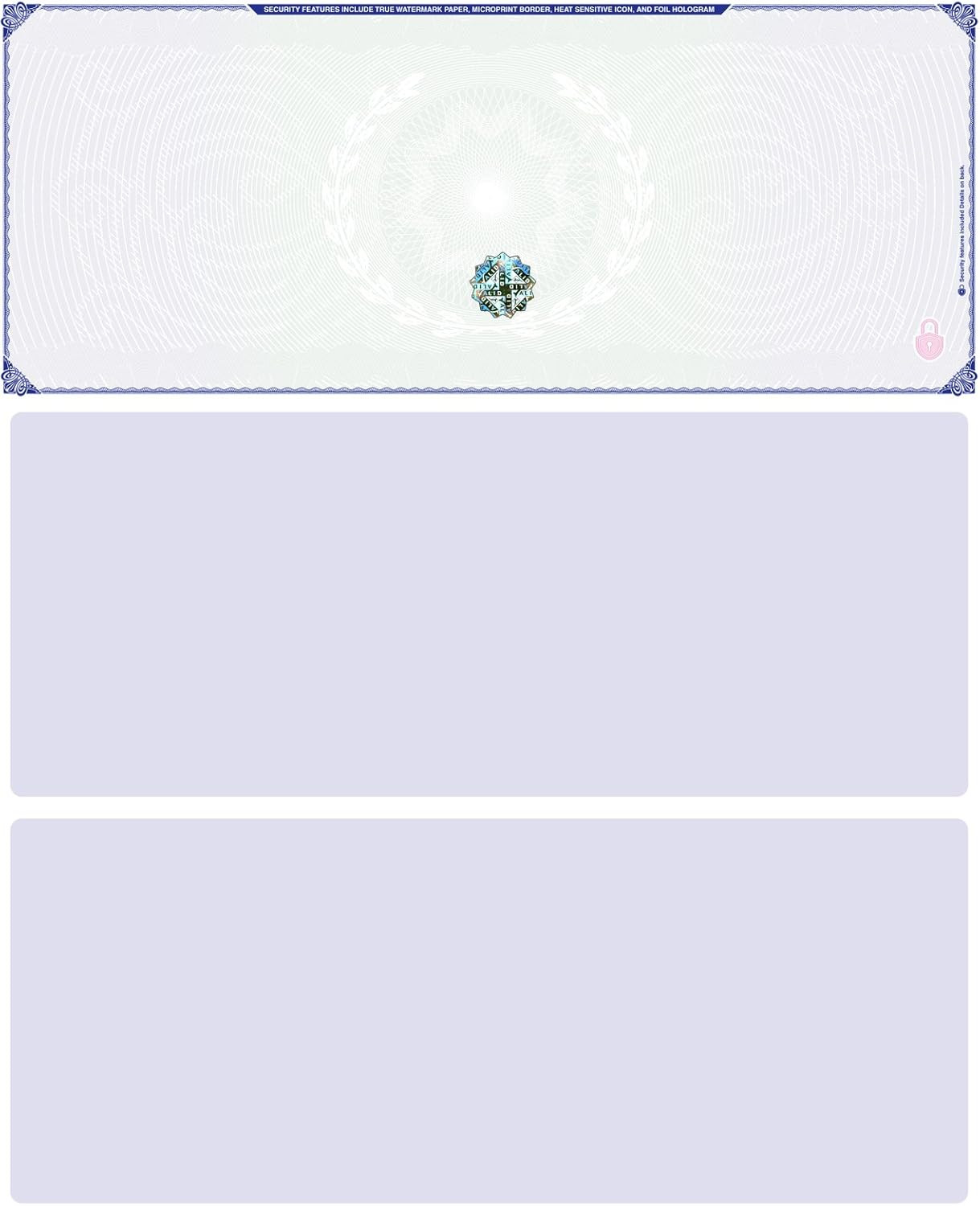 Blank Hologram Premium Computer Checks, Top High Security Laser Checks with Perf