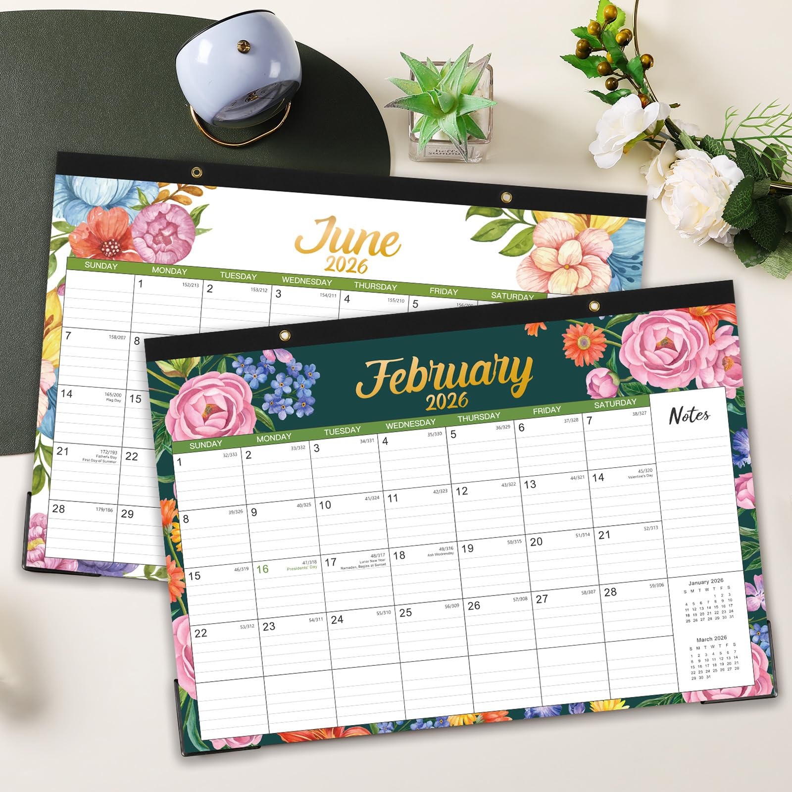2026 Desk Calendar – 12 Months Large 2026, 17″x 12″, 12″