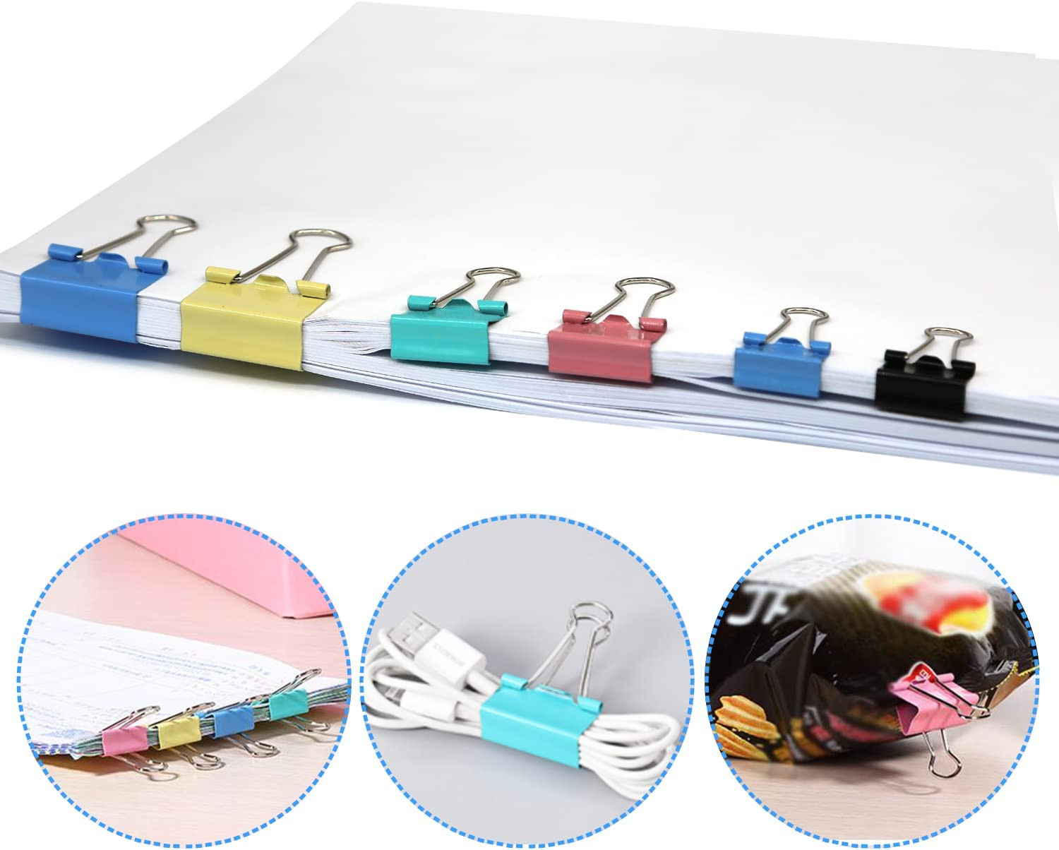 Paper Clips & Binder Clips | 340 pieces | Assorted Sizes/Colors, Tempered Steel