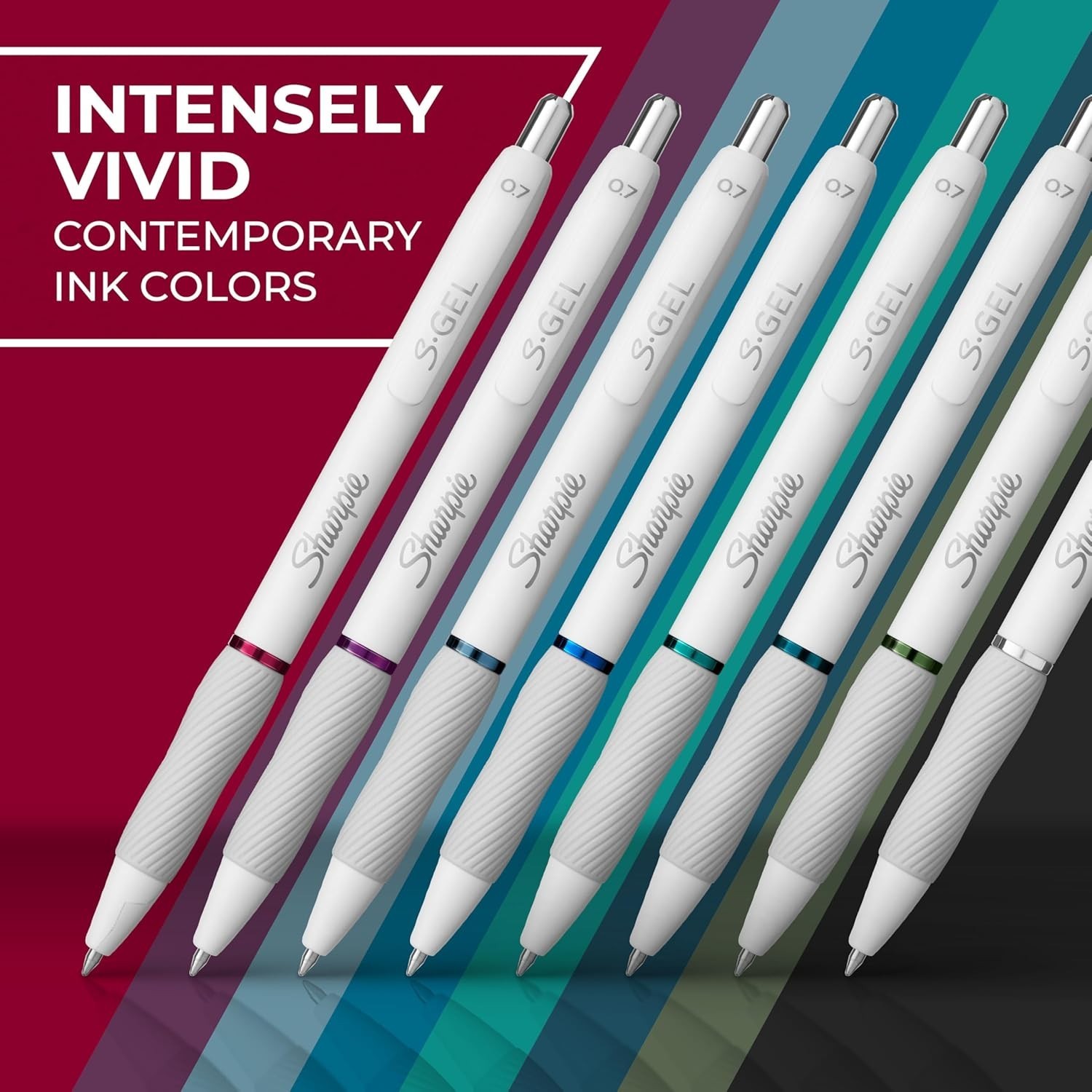 Sharpie S-Gel Pens Fashion Barrel Gel Pens Pearl White Body Medium (0.7mm) Point