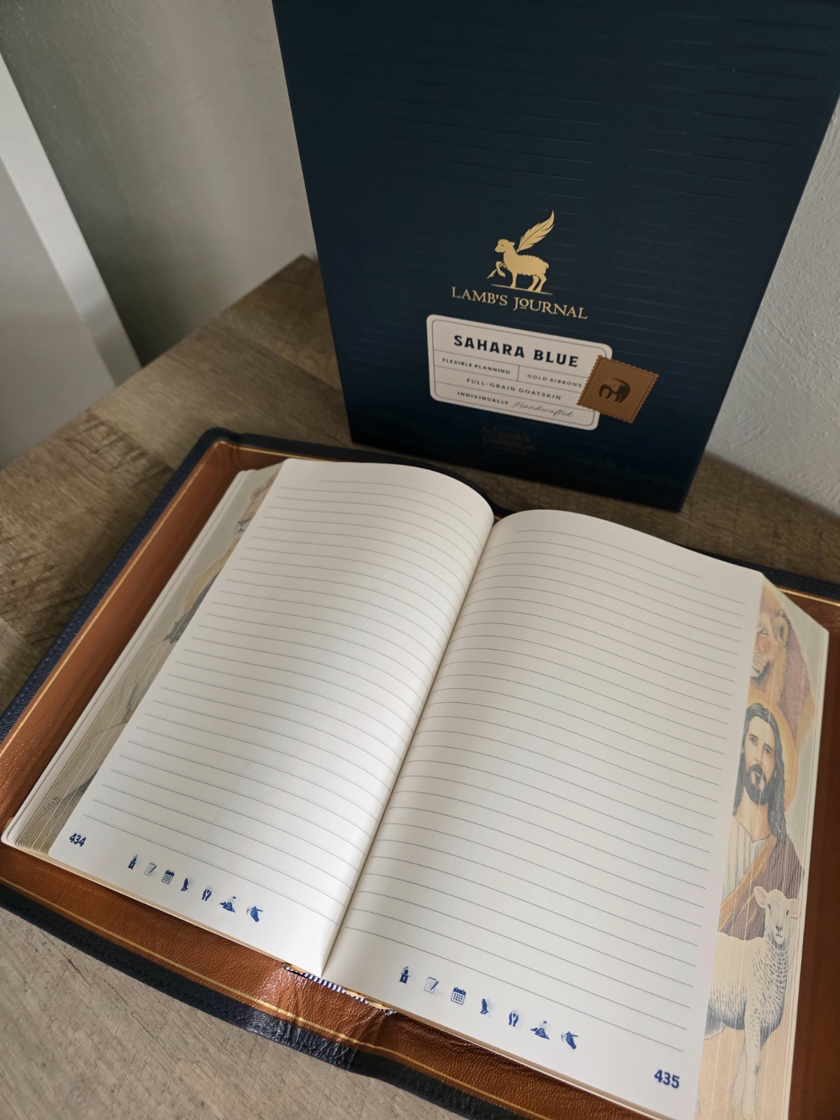 Humble Lamb Lamb’s Journal Sahara Blue Full-Grain Goatskin Leather, Illustrated