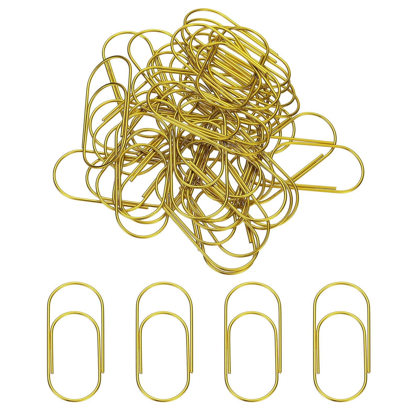 100pcs 2inch Paper Clip, 50mm Rust-proof Paper Clip Large Paper Clip, Gold