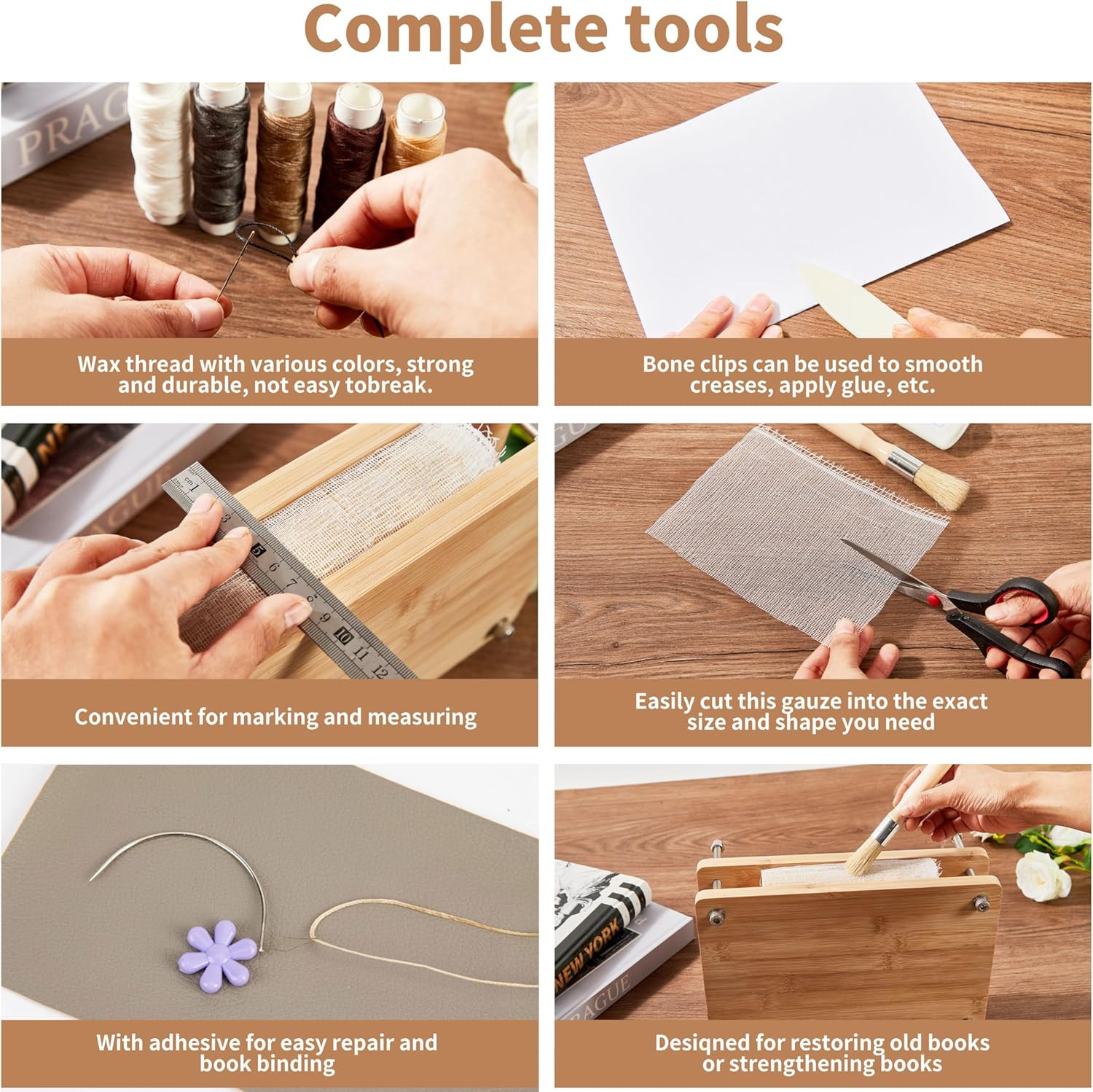 50 Pcs Book Binding Kits for Beginners – Complete DIY Kit with Tools & Instructi