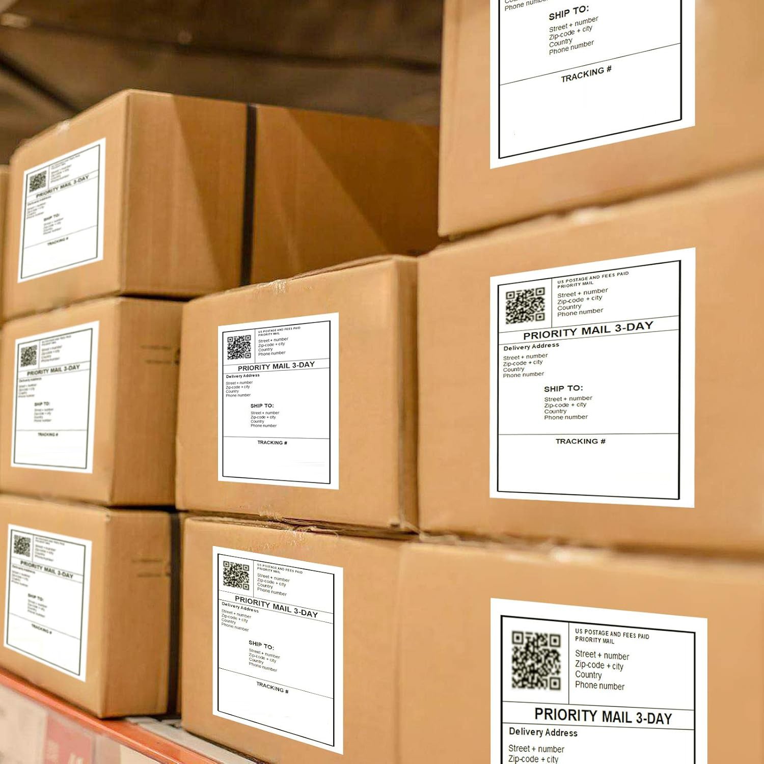 500 4″ x 6″ Fanfold Direct Thermal Shipping Labels Perforated for Zebra & Rollo