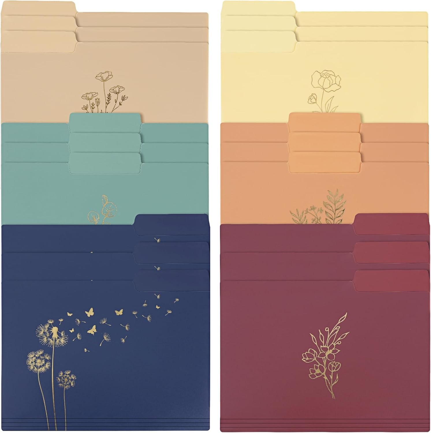 EOOUT 18 Pack Decorative File Folders Floral Cute Vintage Designs