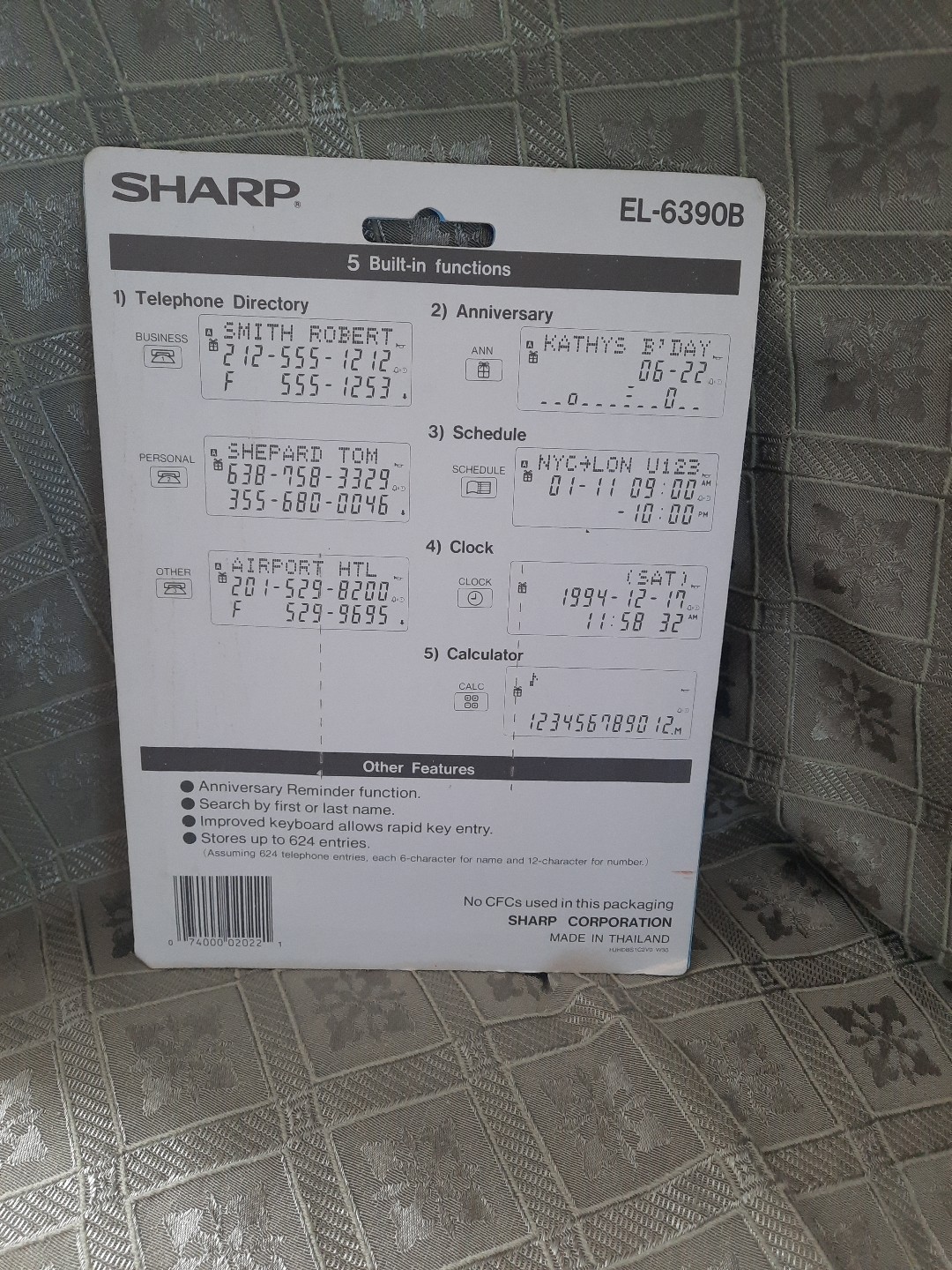 NEW Sharp EL-6390B Electronic Organizer Memo Master Alarm 600-Factory Sealed