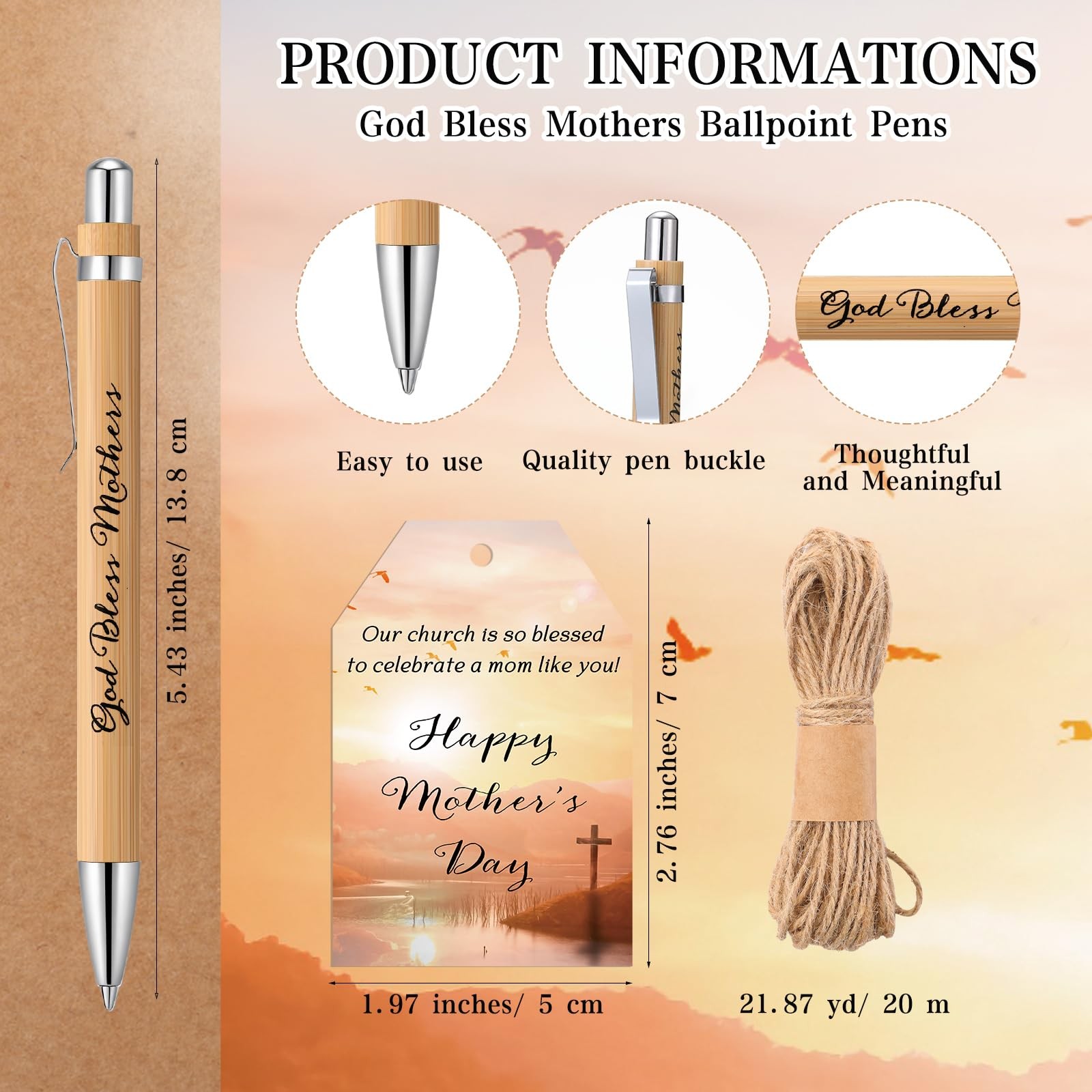 Moinchore 75 Sets Mothers Gifts Christian Bible Verse God Bless Mothers Pens …