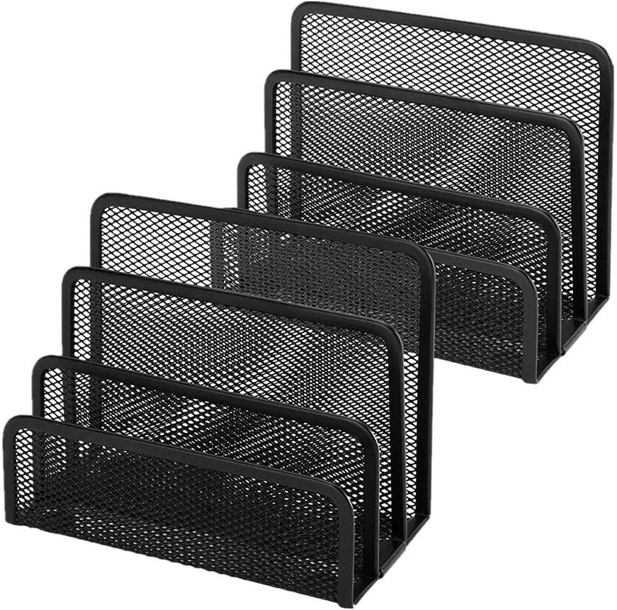 Desk Mail Organizer Small File Letter Holder Metal Mesh Desktop Storage for Home