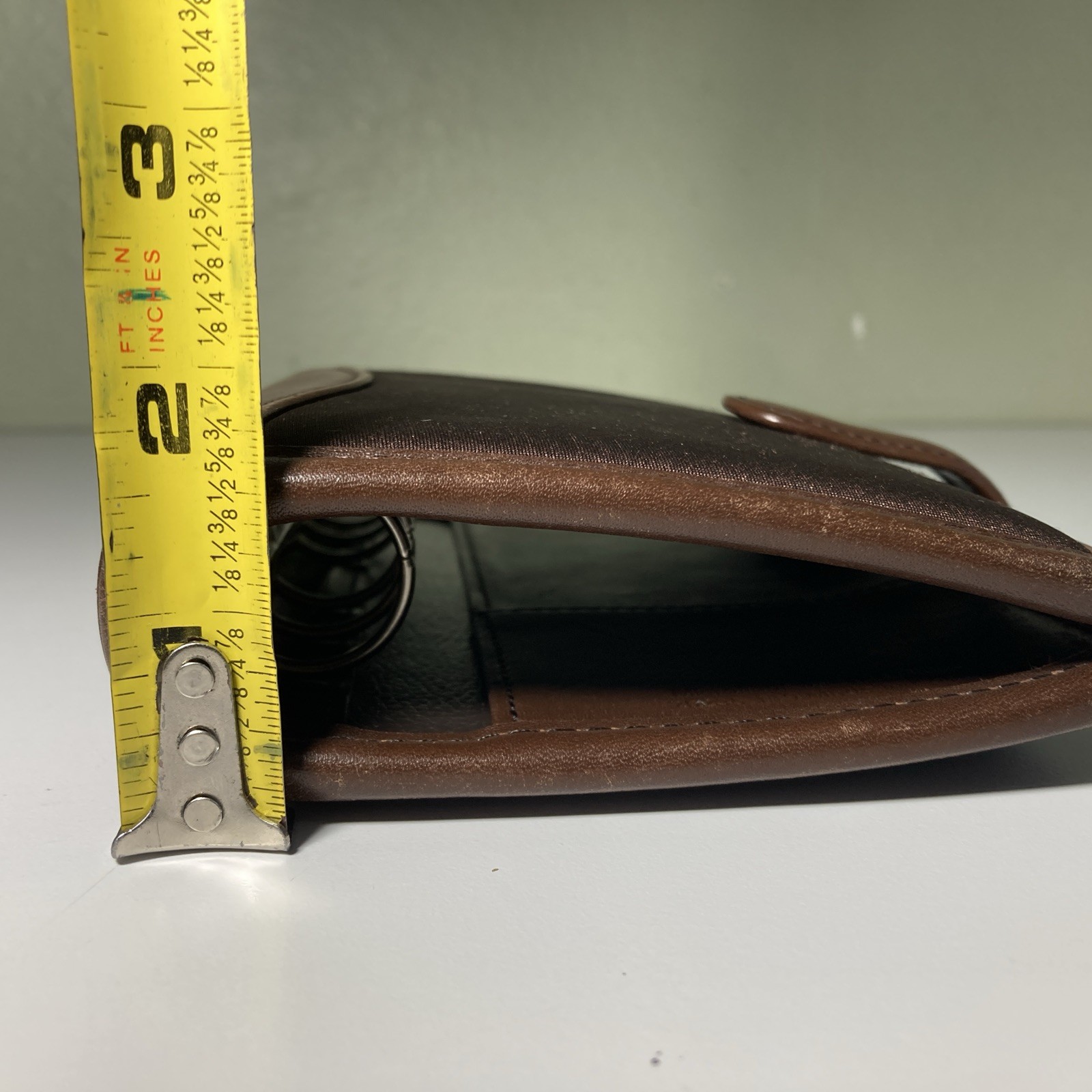 Vintage FranklinCovey Compact Planner Binder Brown Microfiber Nappa Trim Korea