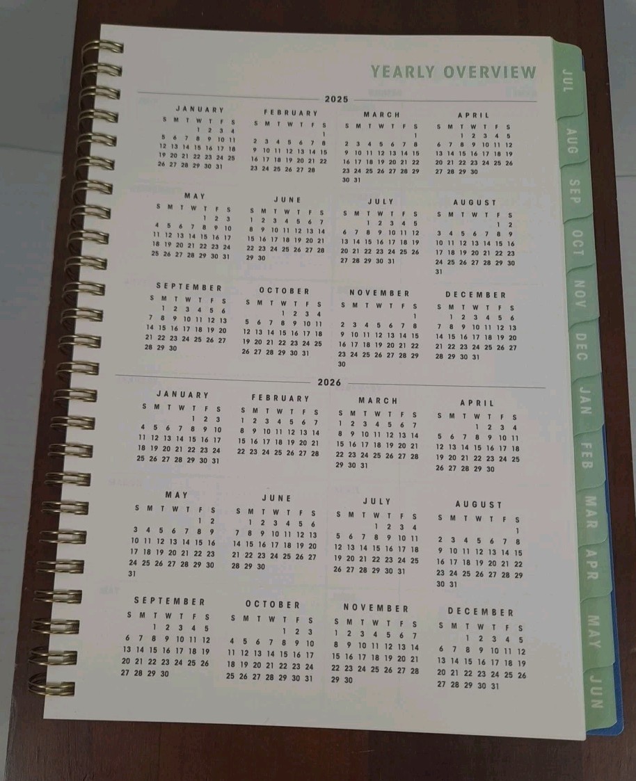 New 2025/2026 Brook Gossen For Blue Sky 12 Month Planner Tabbed Weekly Monthly