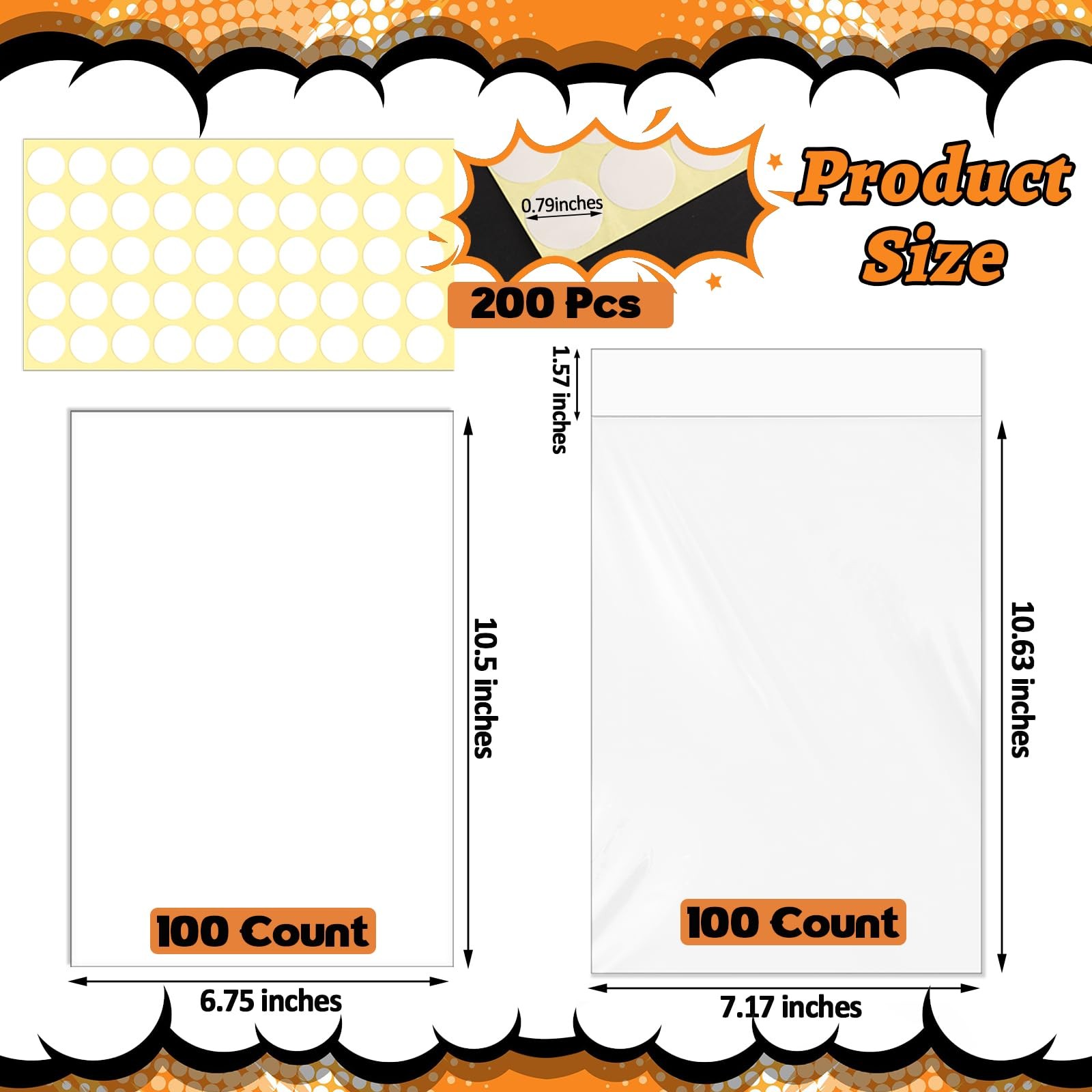 100 Sets Current Comic Book Bags and Boards 100 Acid-Free 27PT Comic Book Boa…