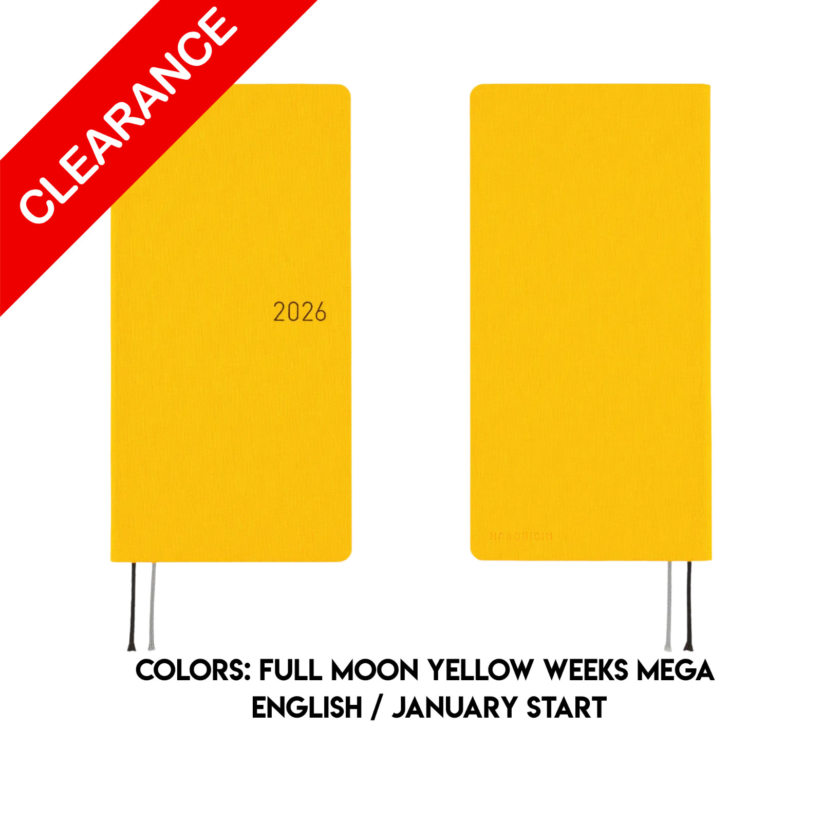 Hobonichi Weeks MEGA English Colors: Full Moon Yellow January Start