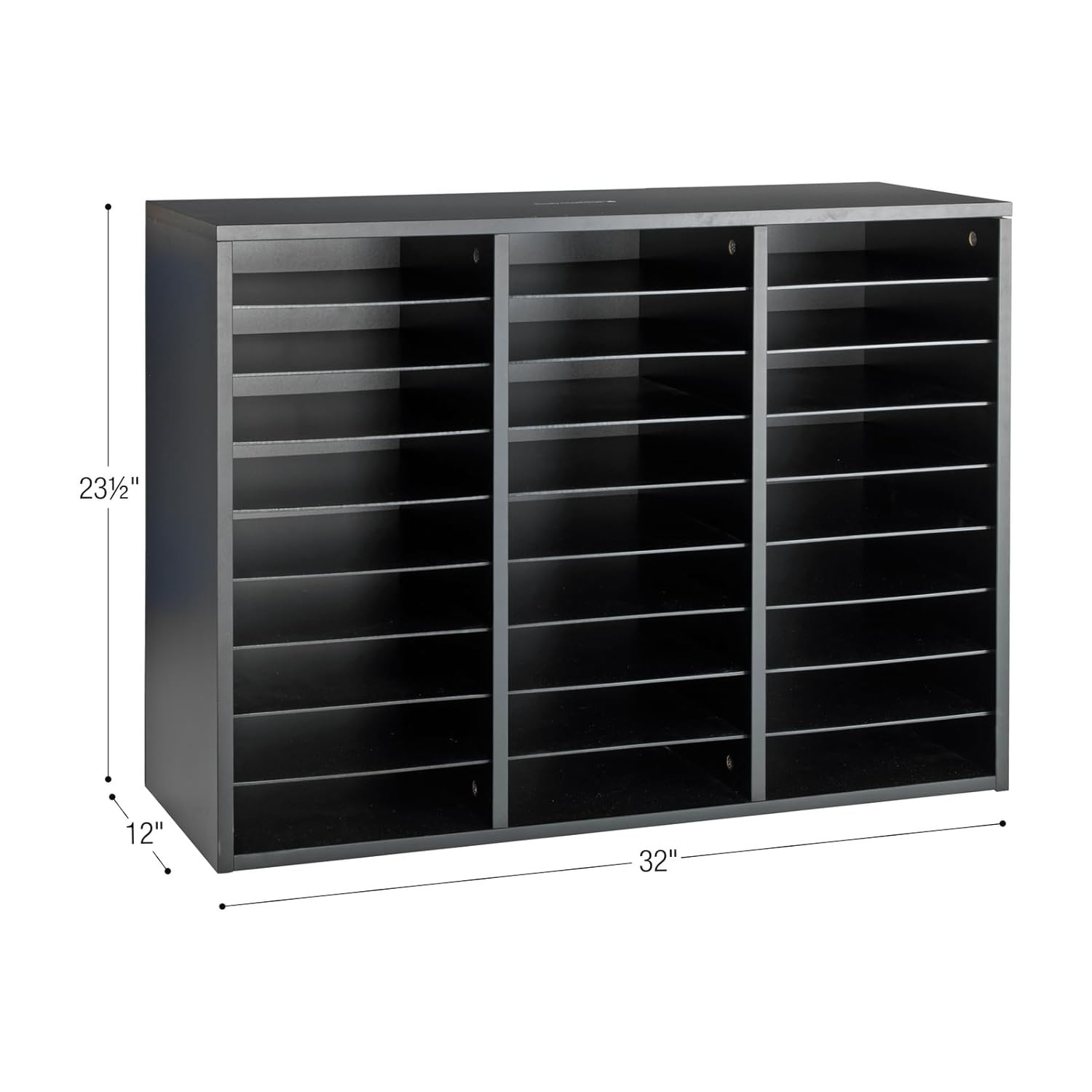 27-Slot Black Literature Organizer for Classroom or Home – Easy Assembly
