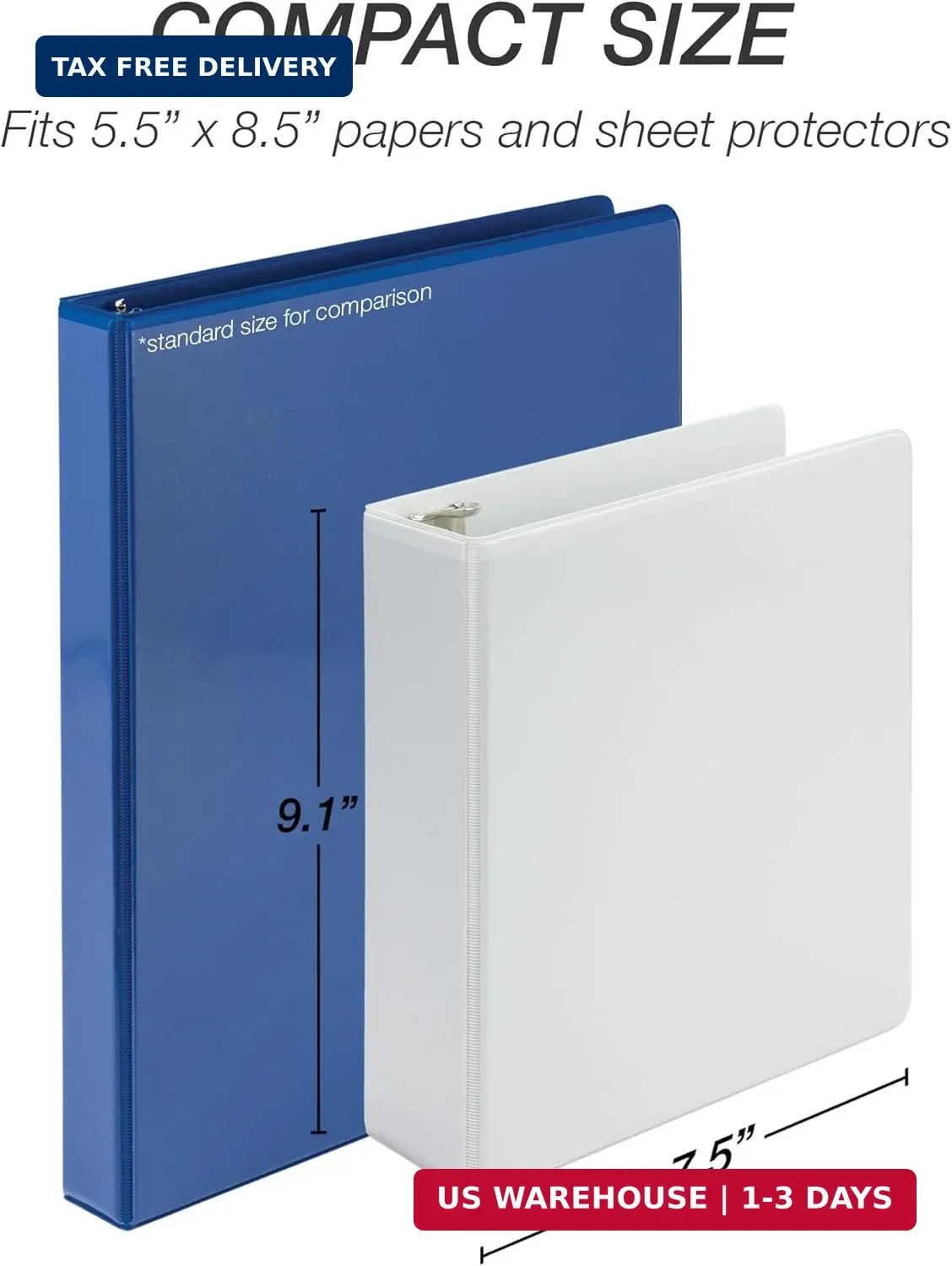Samsill Economy 2 Inch Mini 3 Ring Binder, Round Ring Binder, Holds 5.5 x 8.5 In