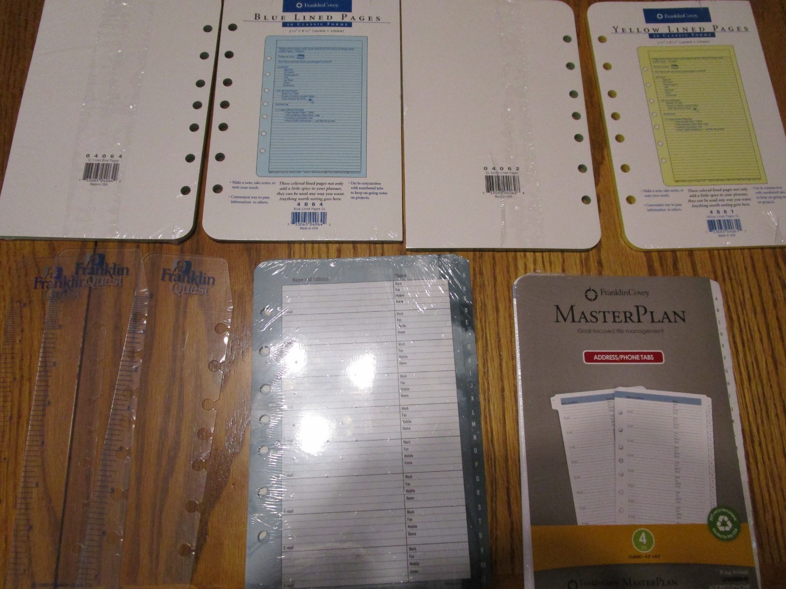 6 FRANKLIN COVERY QUEST MISCELLANEIOUS REFILL PAGES FOR PLANNERS NIP