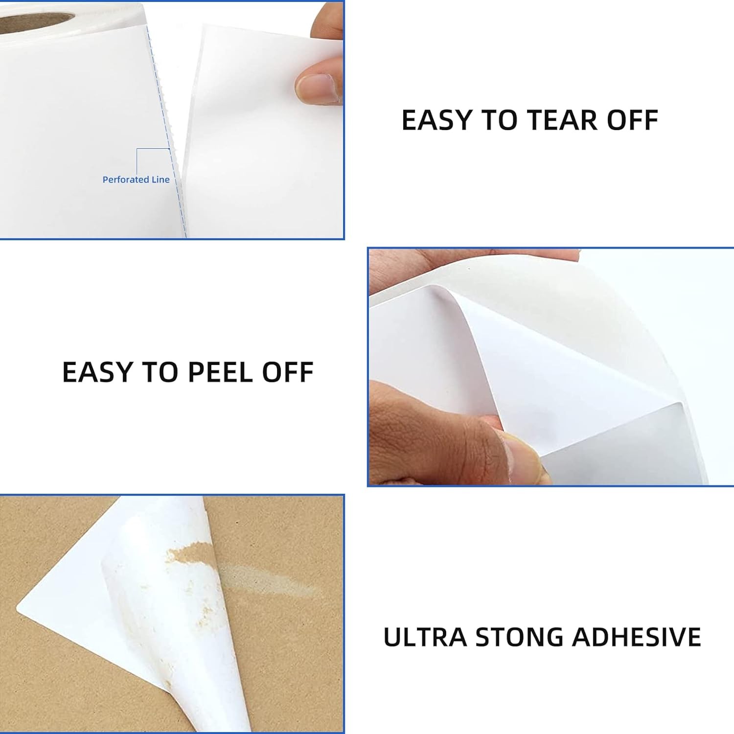20 Roll Blue 4×6 Direct Thermal Shipping Blank Labels for Zebra & Rollo 250/Roll