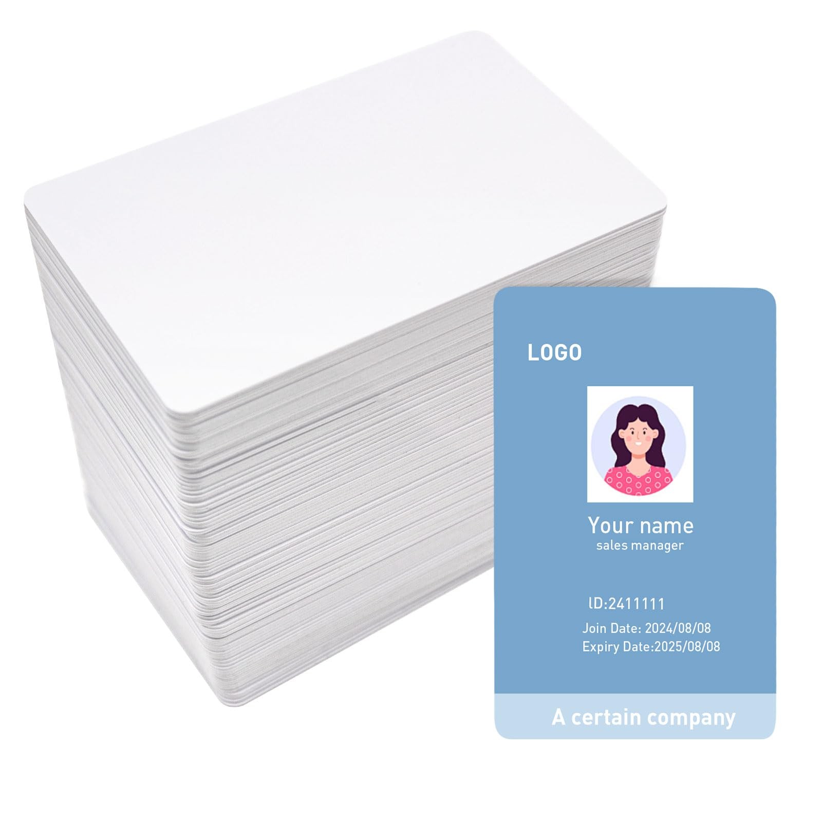 100 Pack-Premium Blank PVC Cards, CR80 30Mil (CR8030) Graphic Quality White P…