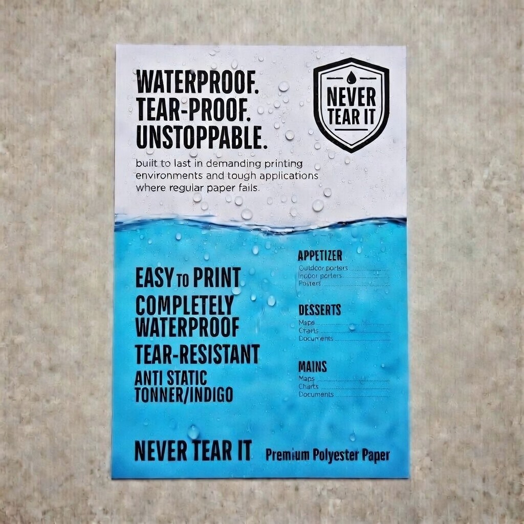 10mil Premium Polyester Synthetic Paper 12×18 Sheets 30 Pack – Waterproof
