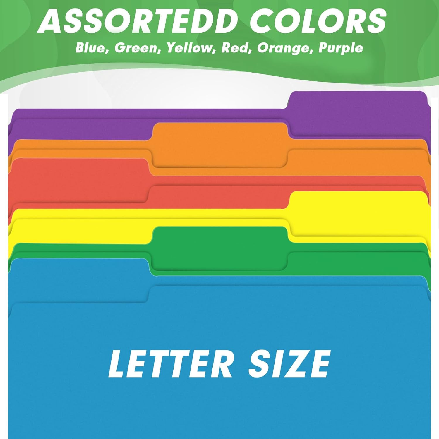 File Folder, 30 Pack 1/3 Cut Tab File Folders, Colored File Folders Designed fo