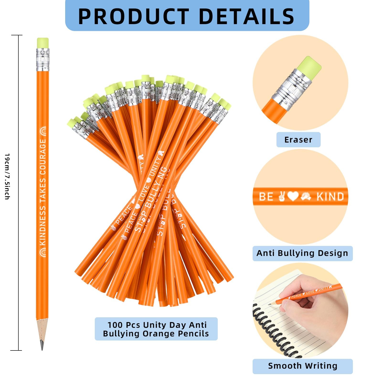 100 Pcs Anti Bullying Awareness Pencils Bulk Against Bullying Pencils Unisex …