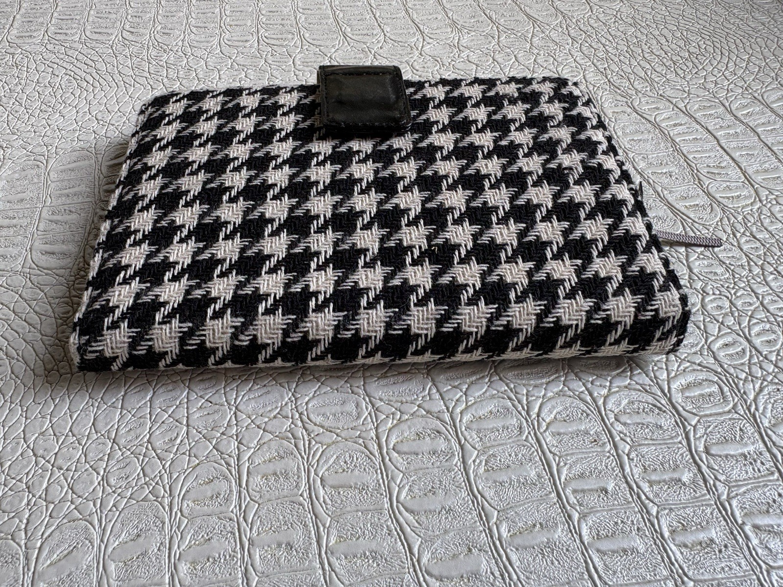 Mini Journal Planner Cover Houndstooth Check Black White Datebook Agenda A6 Size