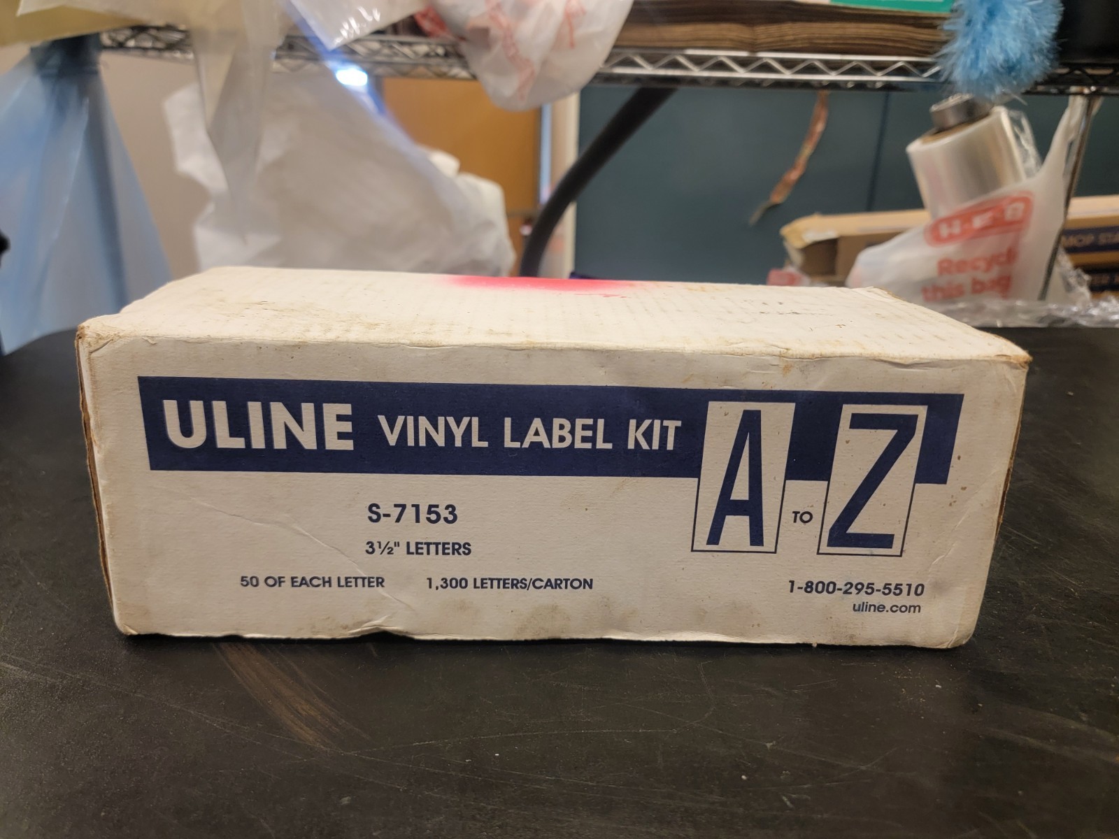 ULINE vinyl label kit A to Z S-7153 3-1/2″ letters sticker letter individual