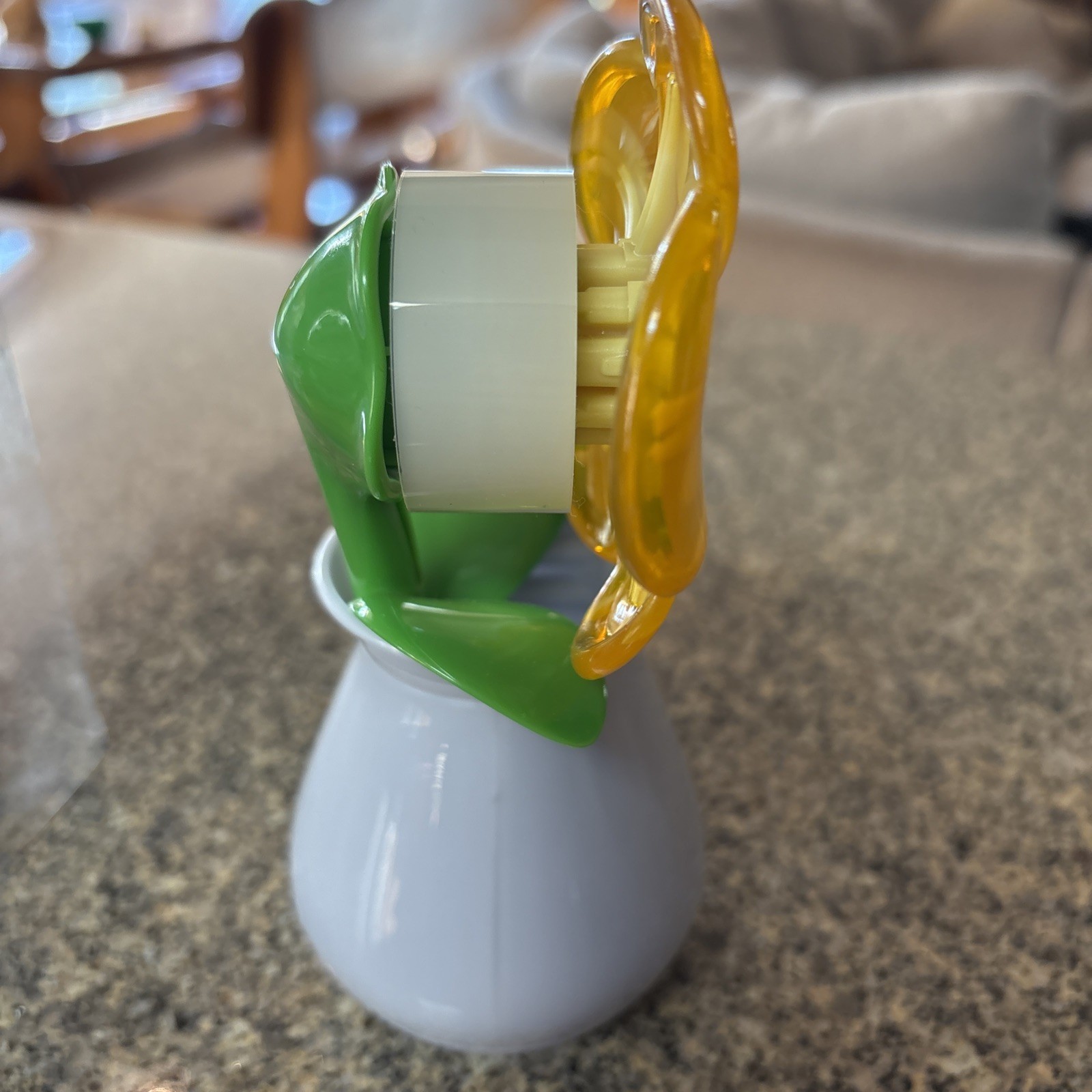 Scotch Magic Tape Dispenser Flower Pot Yellow 2013 Discontinued C37-FLOWER