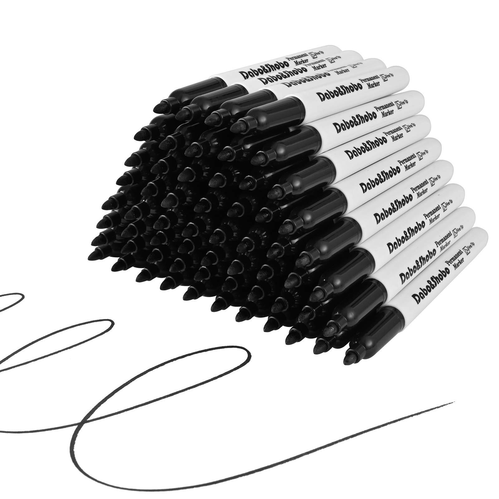60 Pack Black Permanent Markers Fine Point Assorted Colors Works On Plasticwoods