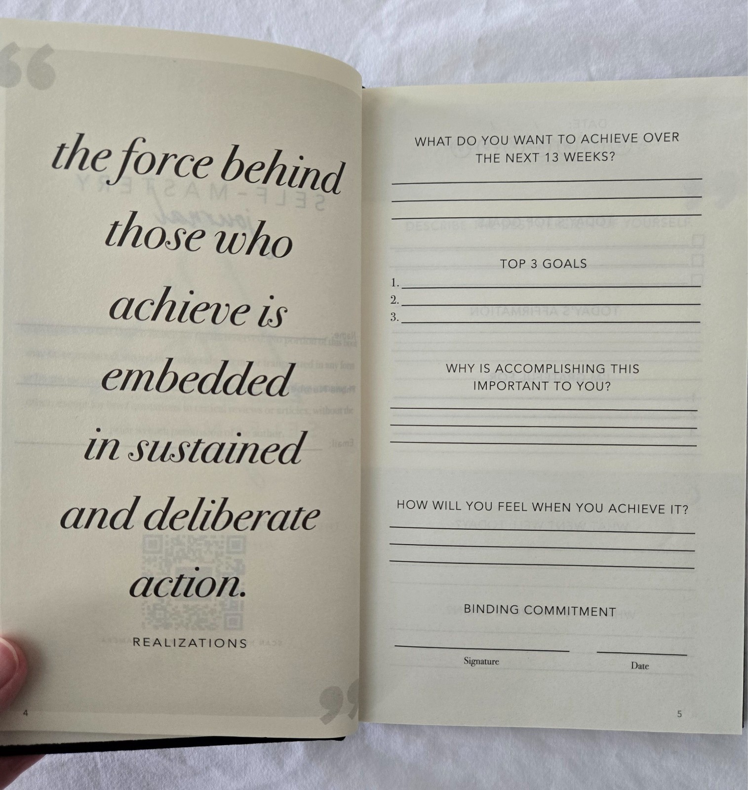 Intentions Journal – Black Cover, Daily Check-Ins (See Description)