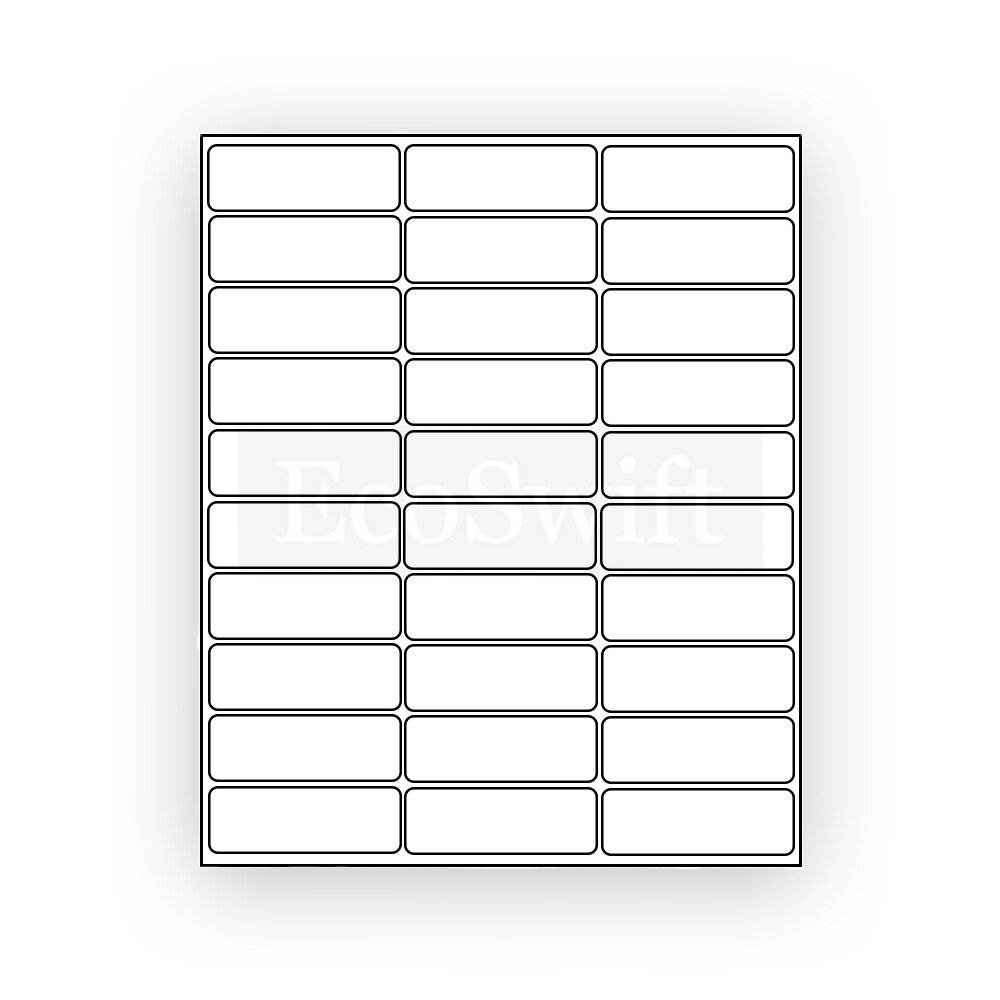 75000 2.625 x1 EcoSwift Laser Address Shipping Adhesive Labels 30/sheet 1 x2 5/8