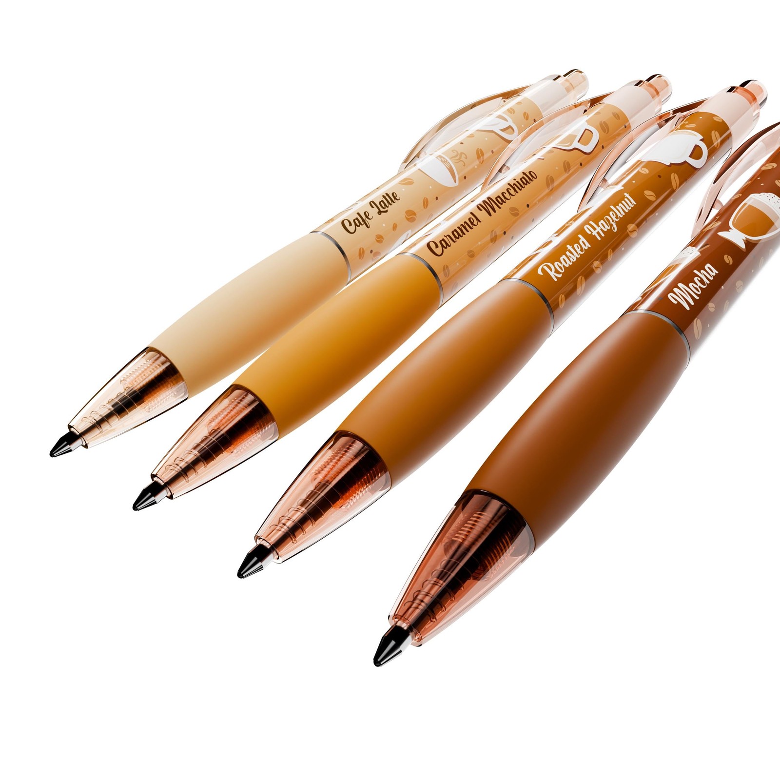 Coffee Smens – 4 Pack Black Gel Ink Pens with 1 Count (Pack of 4),