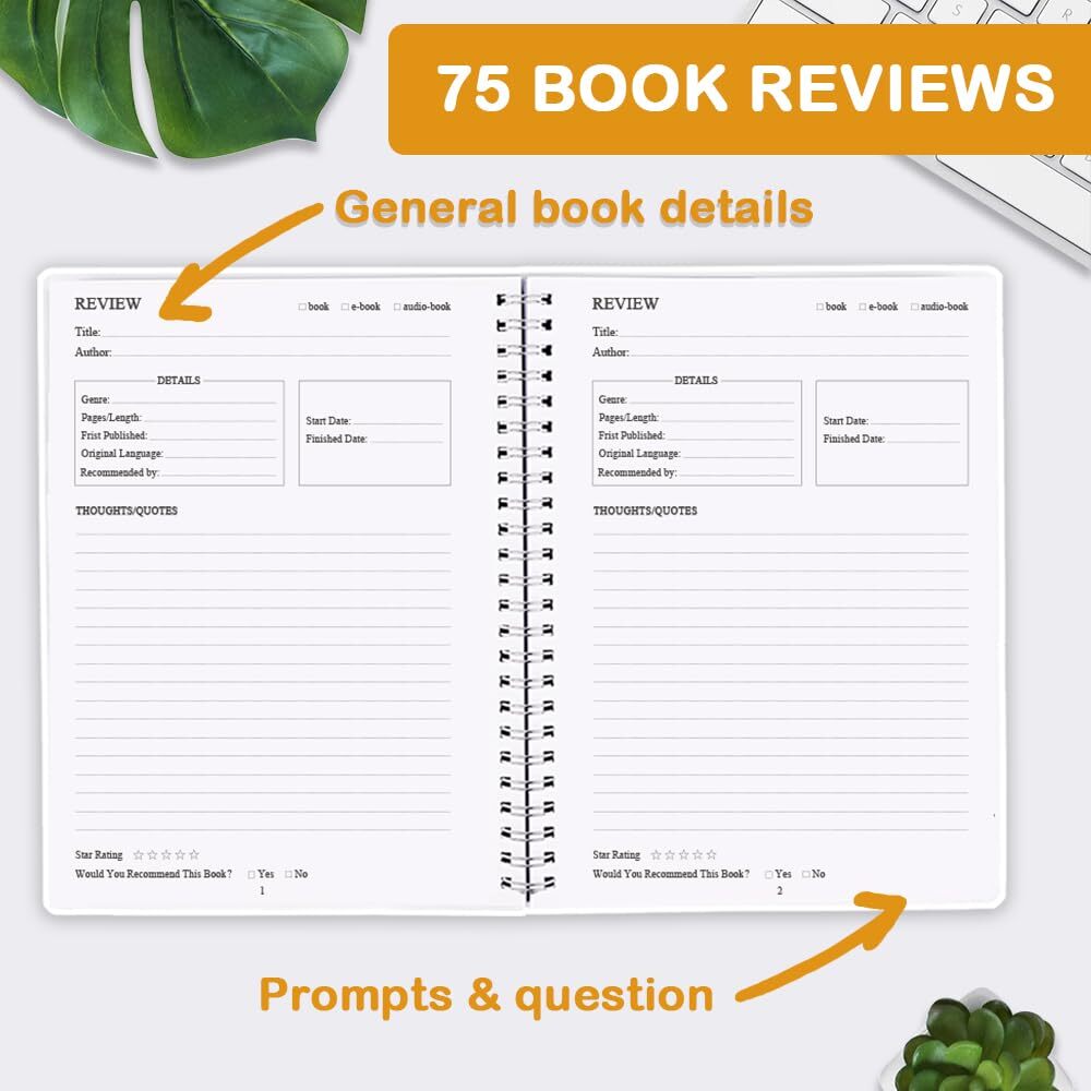 Reading Journal – Review and Track Your Reading Progress with 72 Book Reviews…
