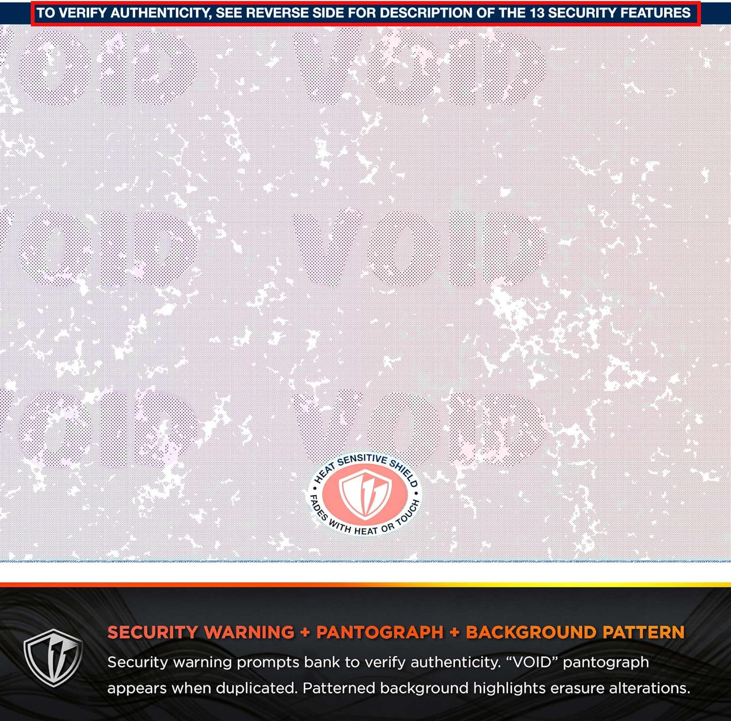 Blue/Red Premier Prismatic Top High Security Check Paper – Laser/Inkjet Printer