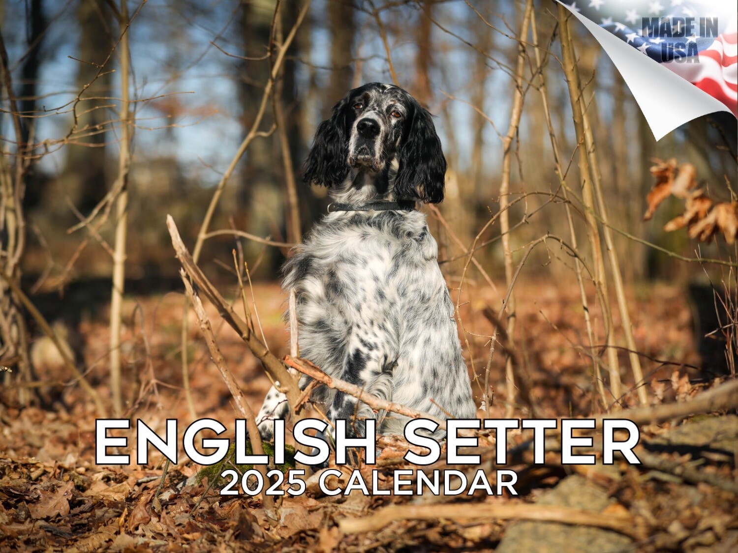 English Setter Dog Breed Calendar 2025 12×18 Made in USA